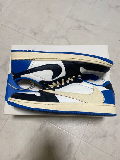 Travis Scott × fragment design × Nike Air Jordan 1 Low OG SP "Military Blue"