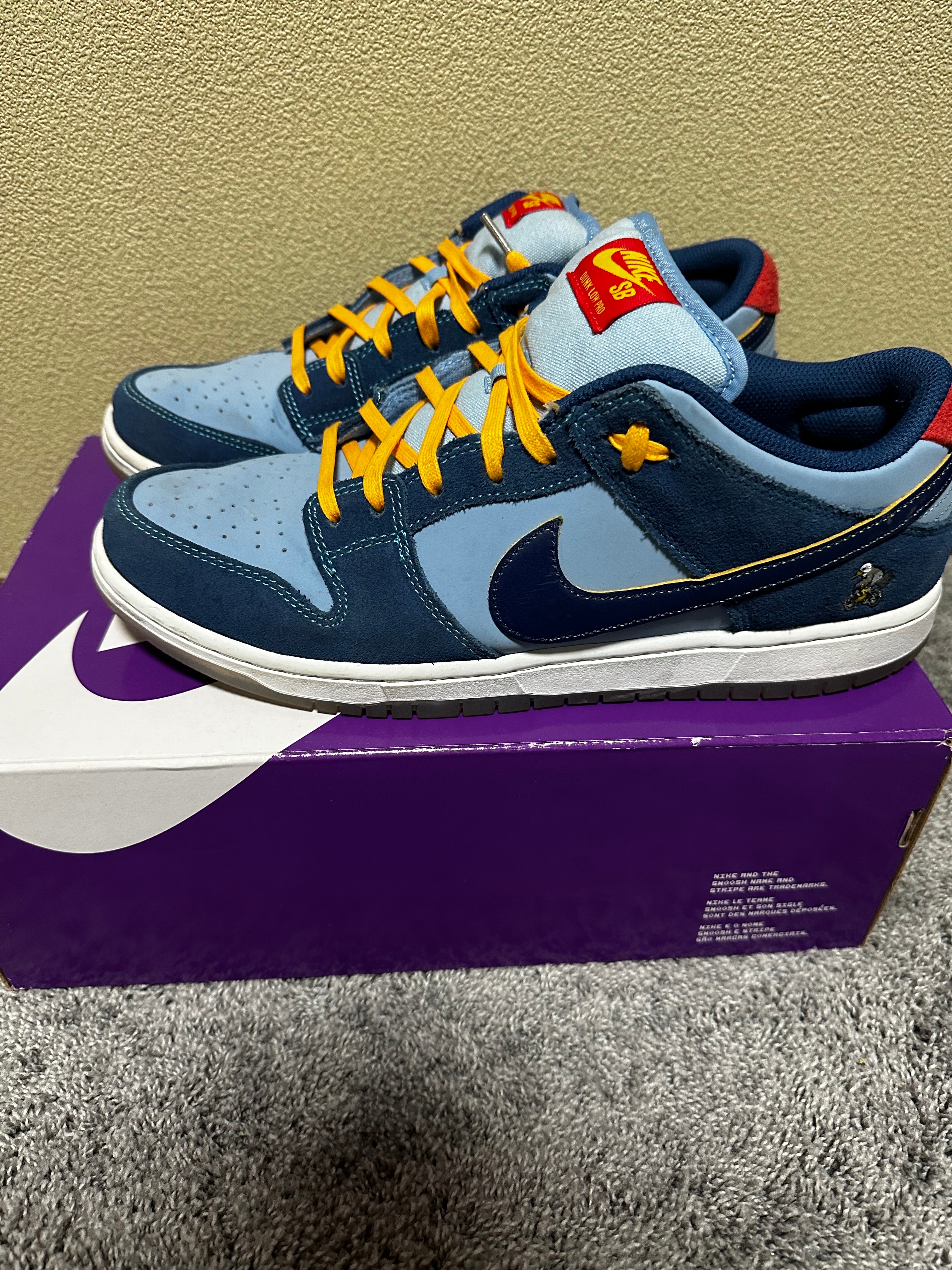 Why So Sad? × Nike SB Dunk Low "Coastal Blue/Speed Yellow-University Red"