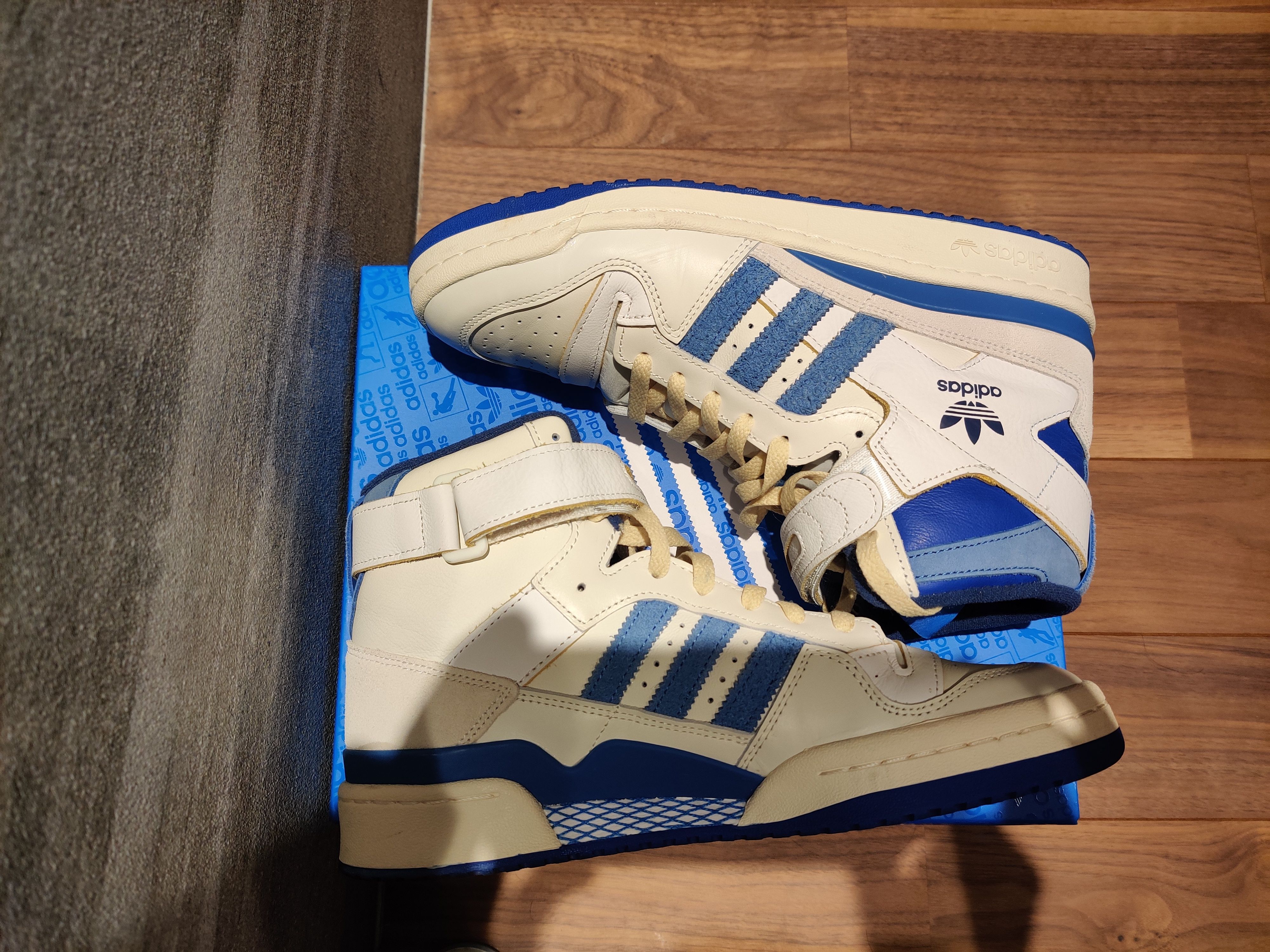 adidas Forum 84 High Blue Thread "Off White-Bright Blue/Footwear White"