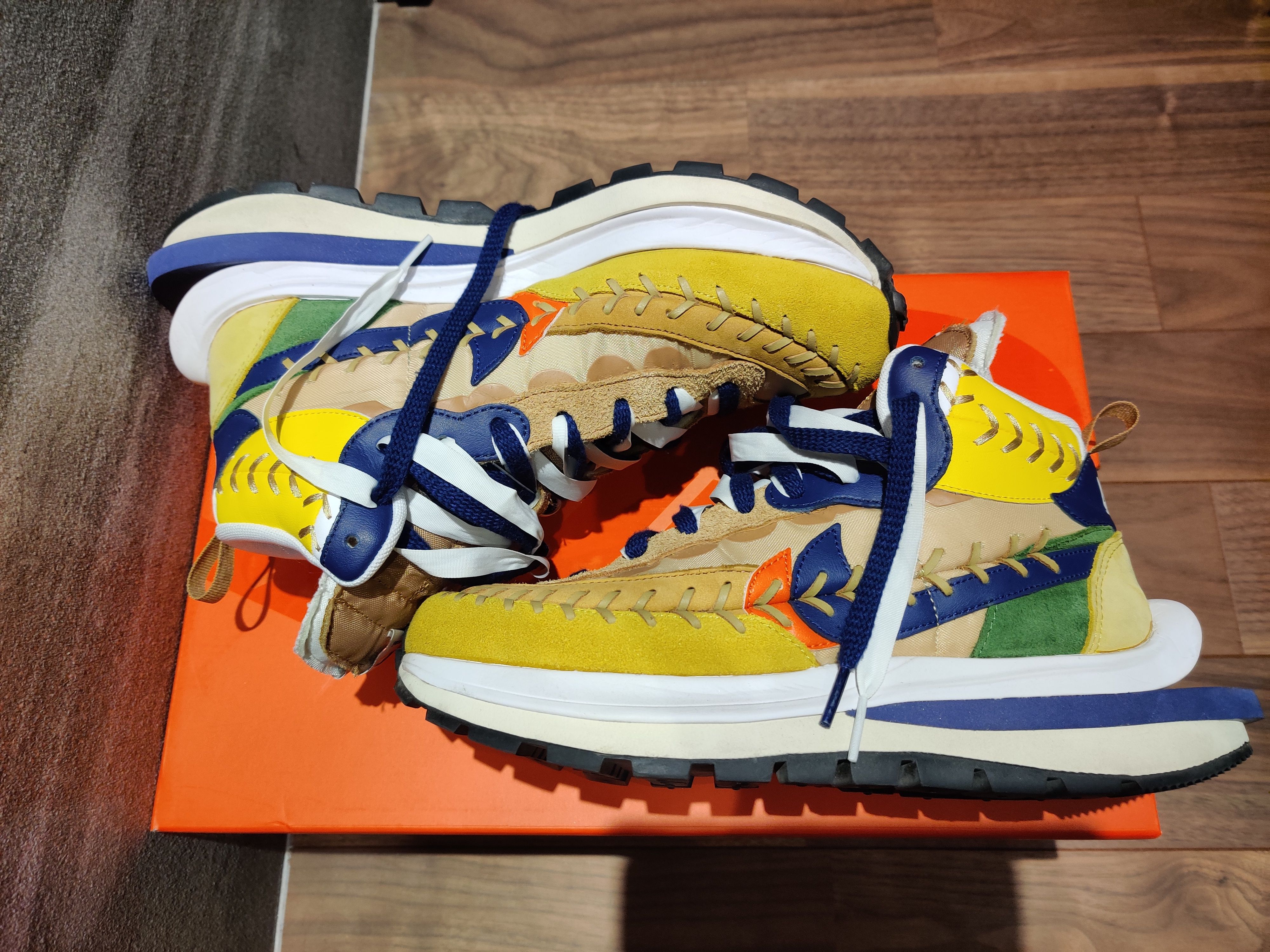 Jean-Paul Gaultier × sacai × Nike VaporWaffle "Sesame/Multi Color"