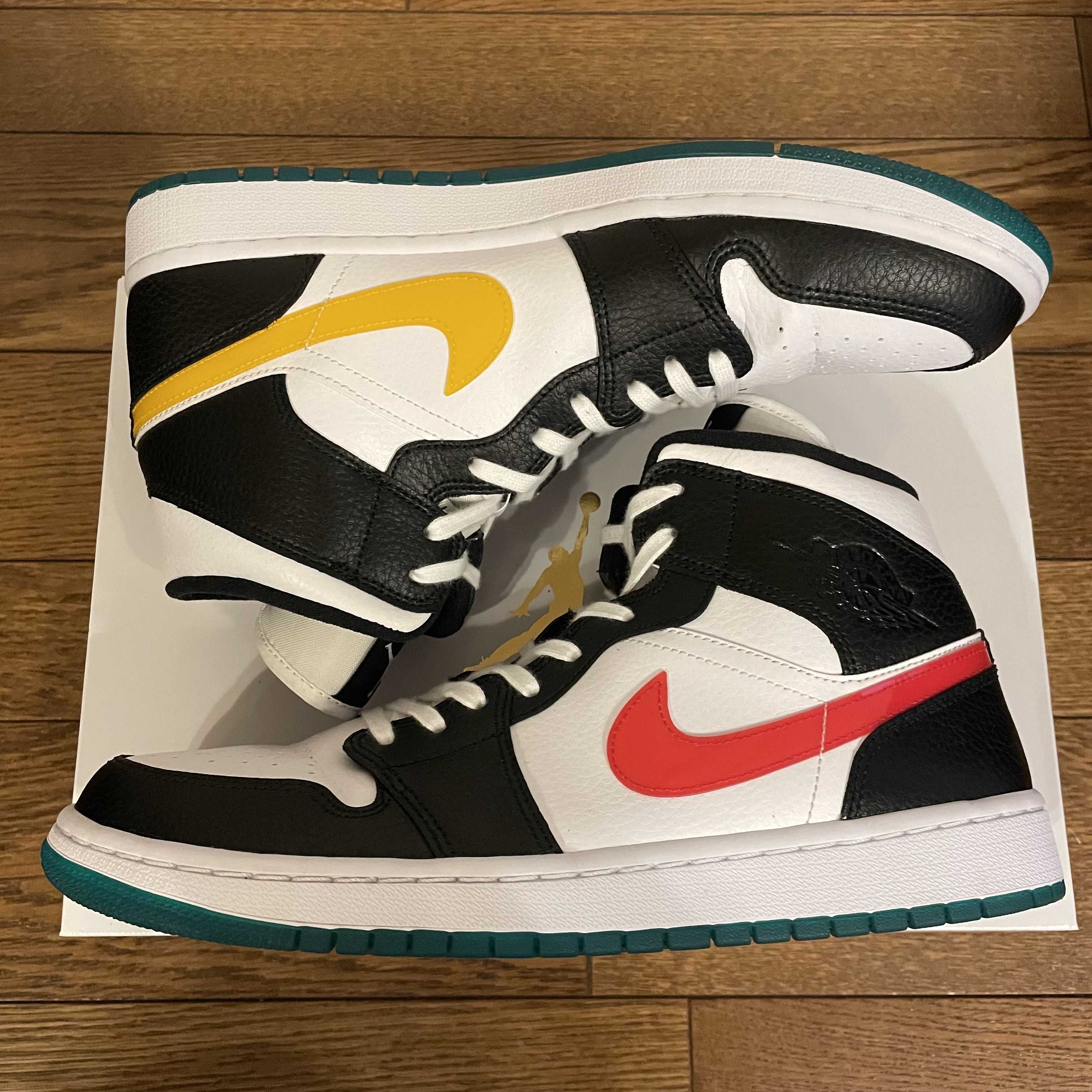 Nike Women's Air Jordan 1 Mid "White/Red/Yellow"