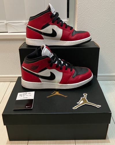 Nike GS Air Jordan 1 Mid "Black/Gym Red-White"