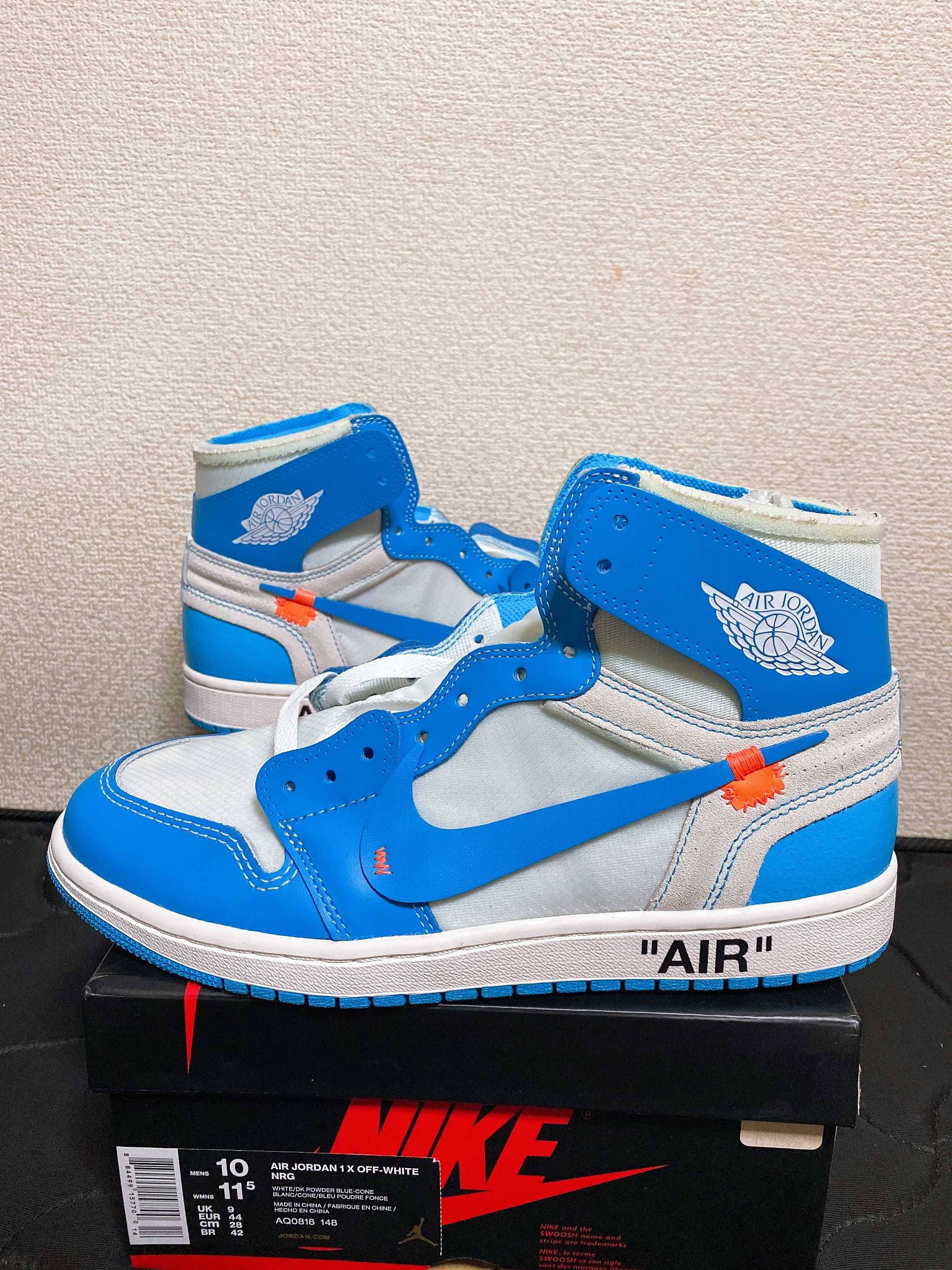 Off-White × Nike Air Jordan 1 High UNC "White/Dark Powder Blue"