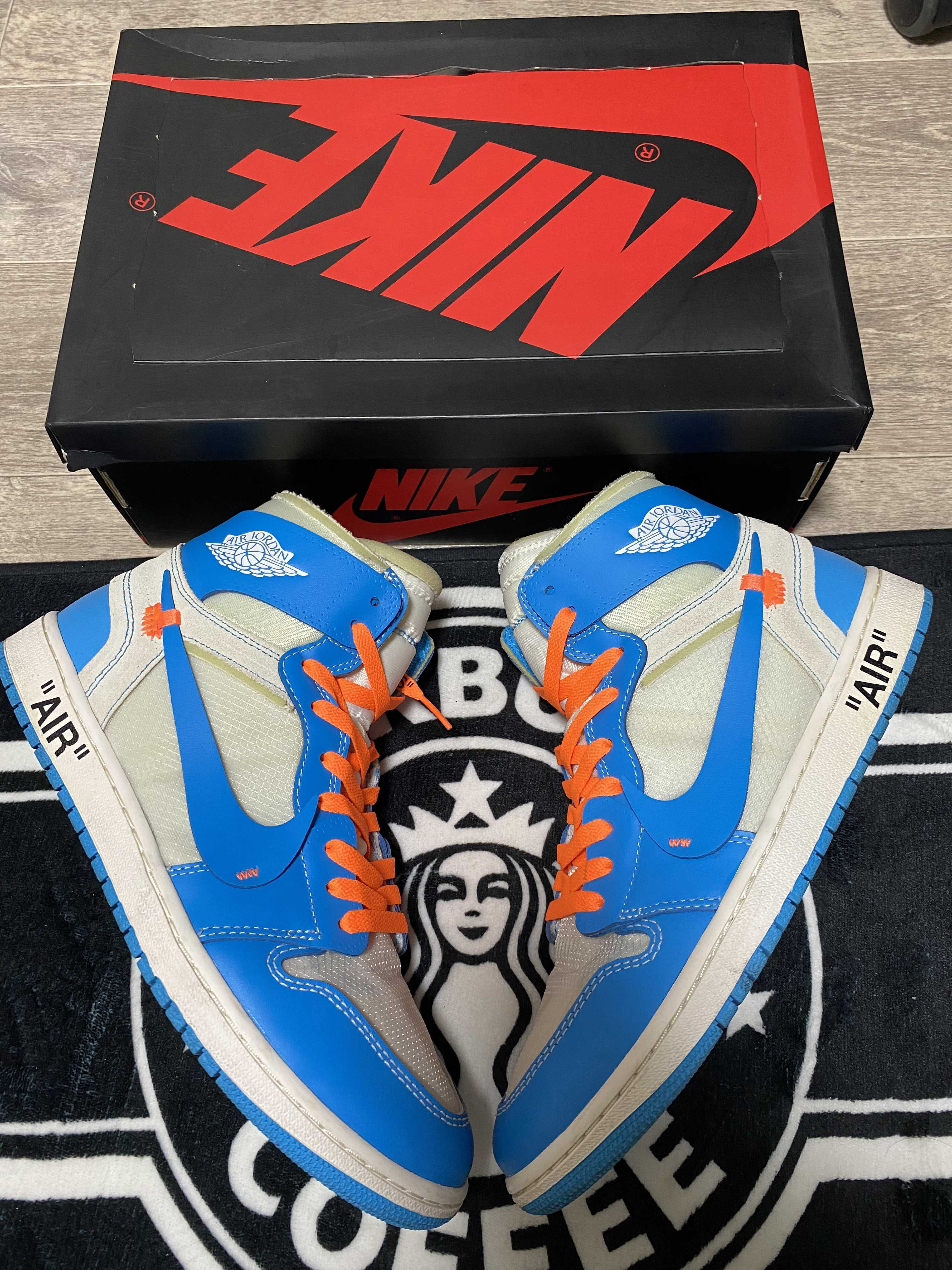 Off-White × Nike Air Jordan 1 High UNC "White/Dark Powder Blue"