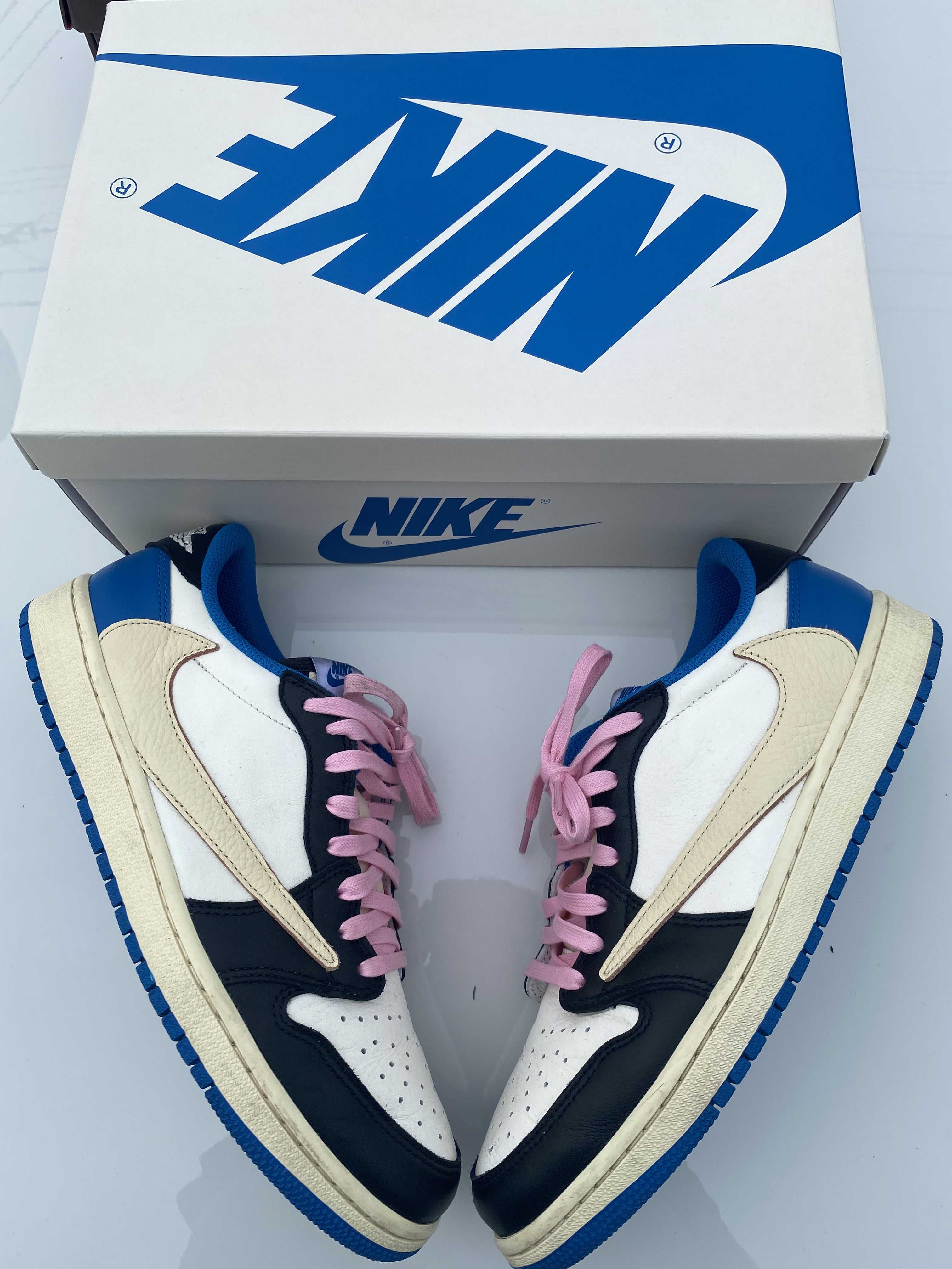 Travis Scott × fragment design × Nike Air Jordan 1 Low OG SP "Military Blue"