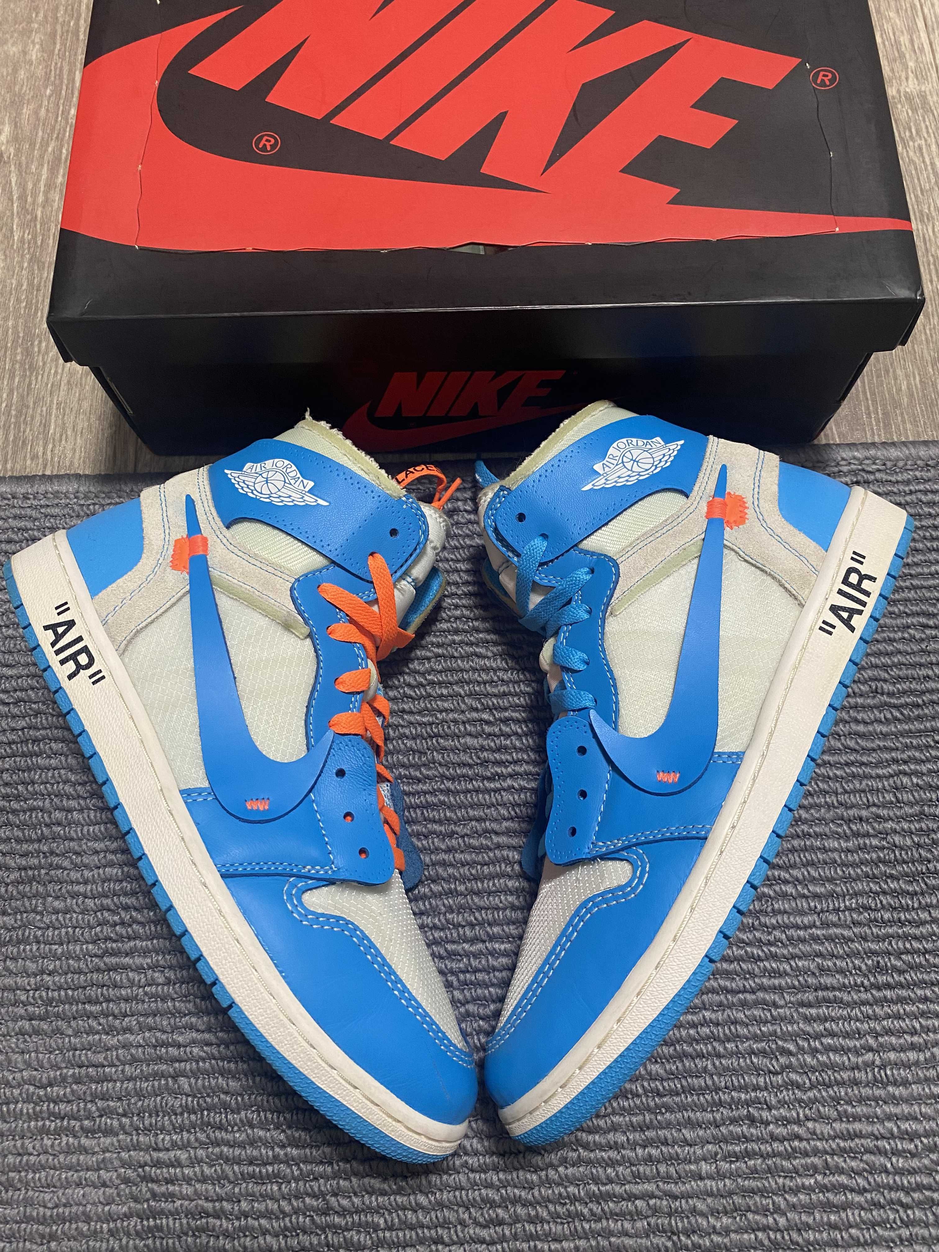 Off-White × Nike Air Jordan 1 High UNC "White/Dark Powder Blue"