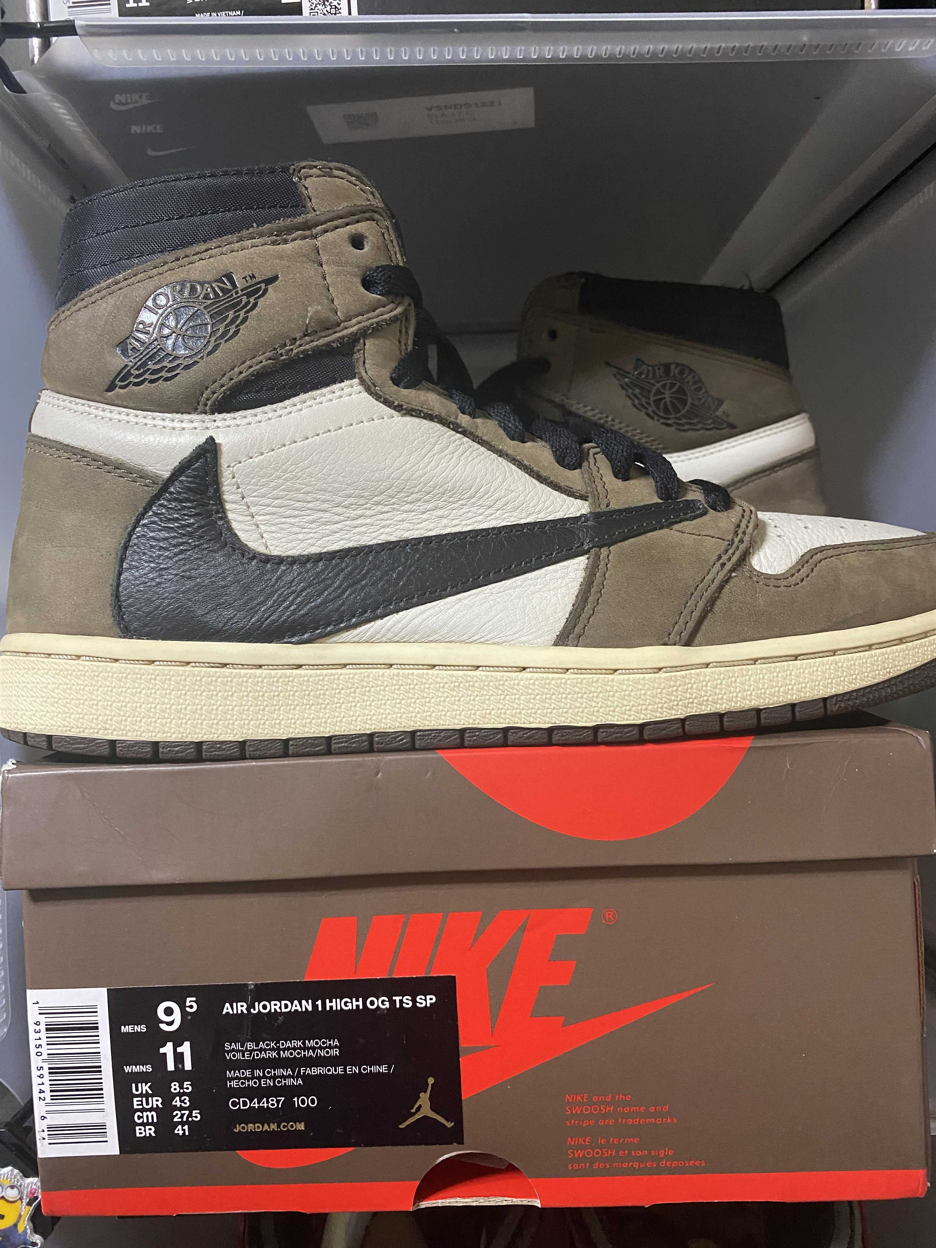 Travis Scott × Nike Air Jordan 1 Retro High OG TS SP "Sail/Dark Mocha"
