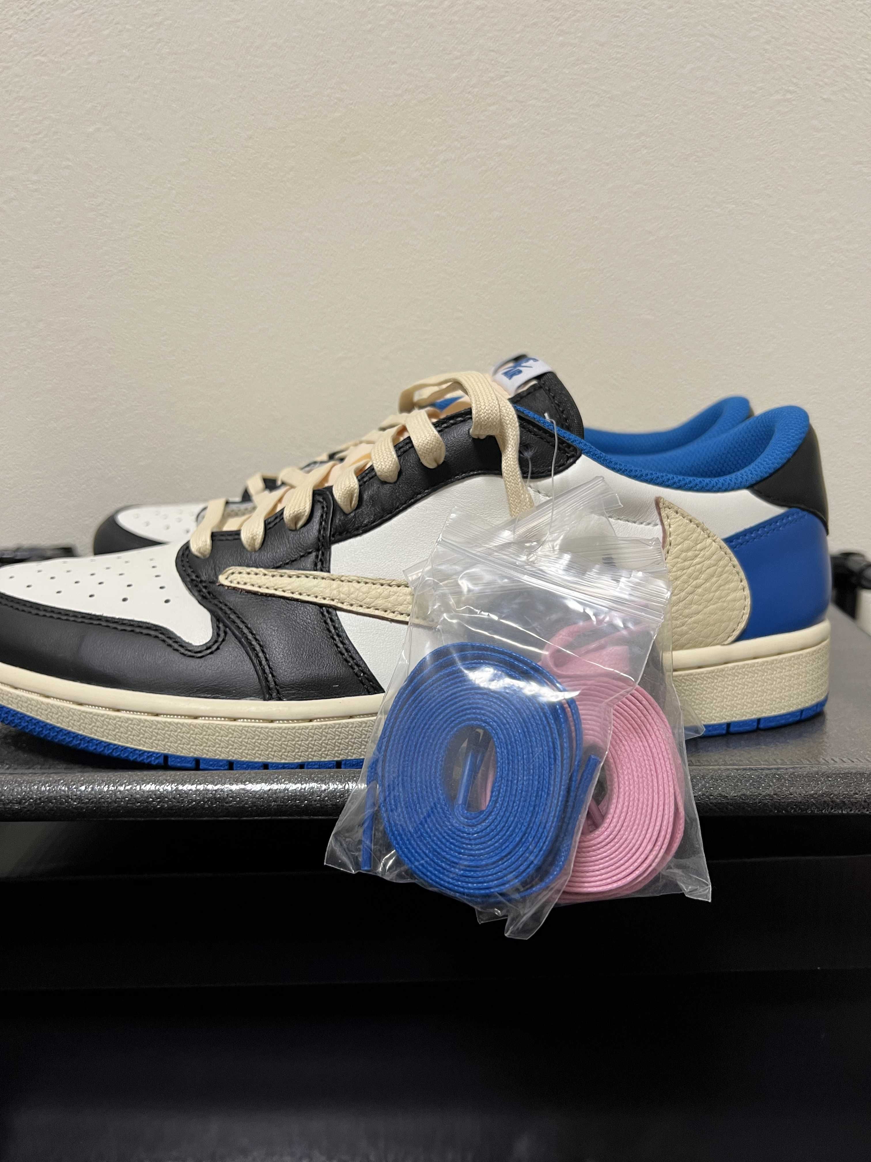 Travis Scott × fragment design × Nike Air Jordan 1 Low OG SP "Military Blue"