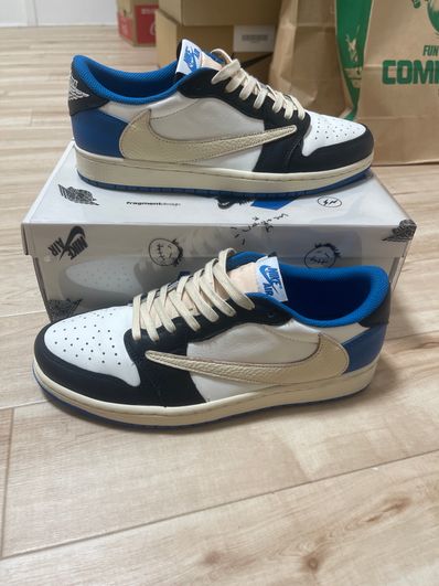 Travis Scott × fragment design × Nike Air Jordan 1 Low OG SP "Military Blue"