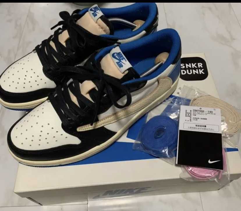Travis Scott × fragment design × Nike Air Jordan 1 Low OG SP "Military Blue"