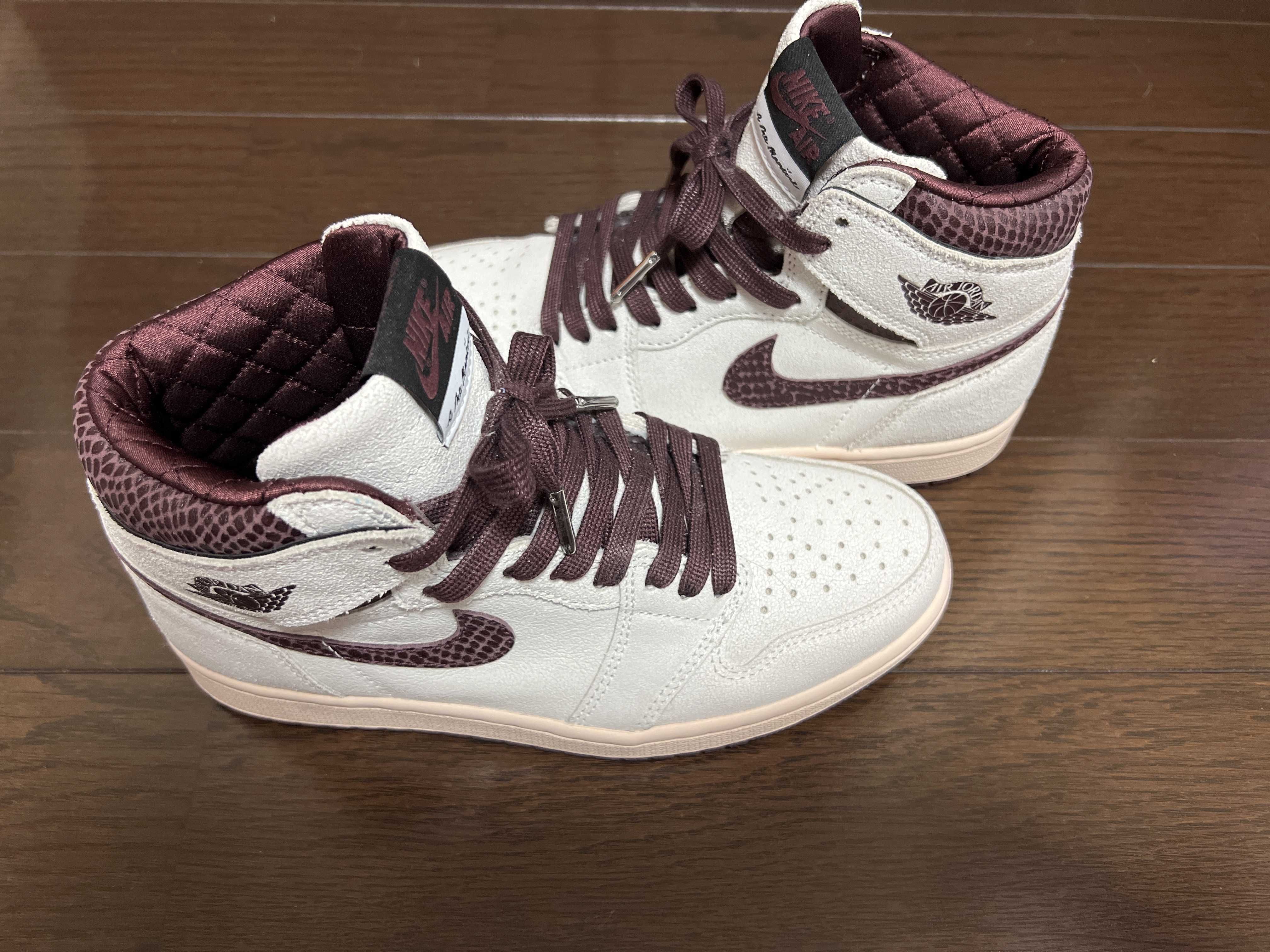 A Ma Maniere × Nike Air Jordan 1 Retro High OG "Sail and Burgundy"
