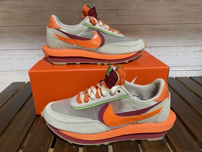 CLOT × Sacai × Nike LD Waffle "Orange Blaze"