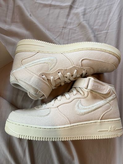 Stussy × Nike Air Force 1 Mid "Fossil Stone"