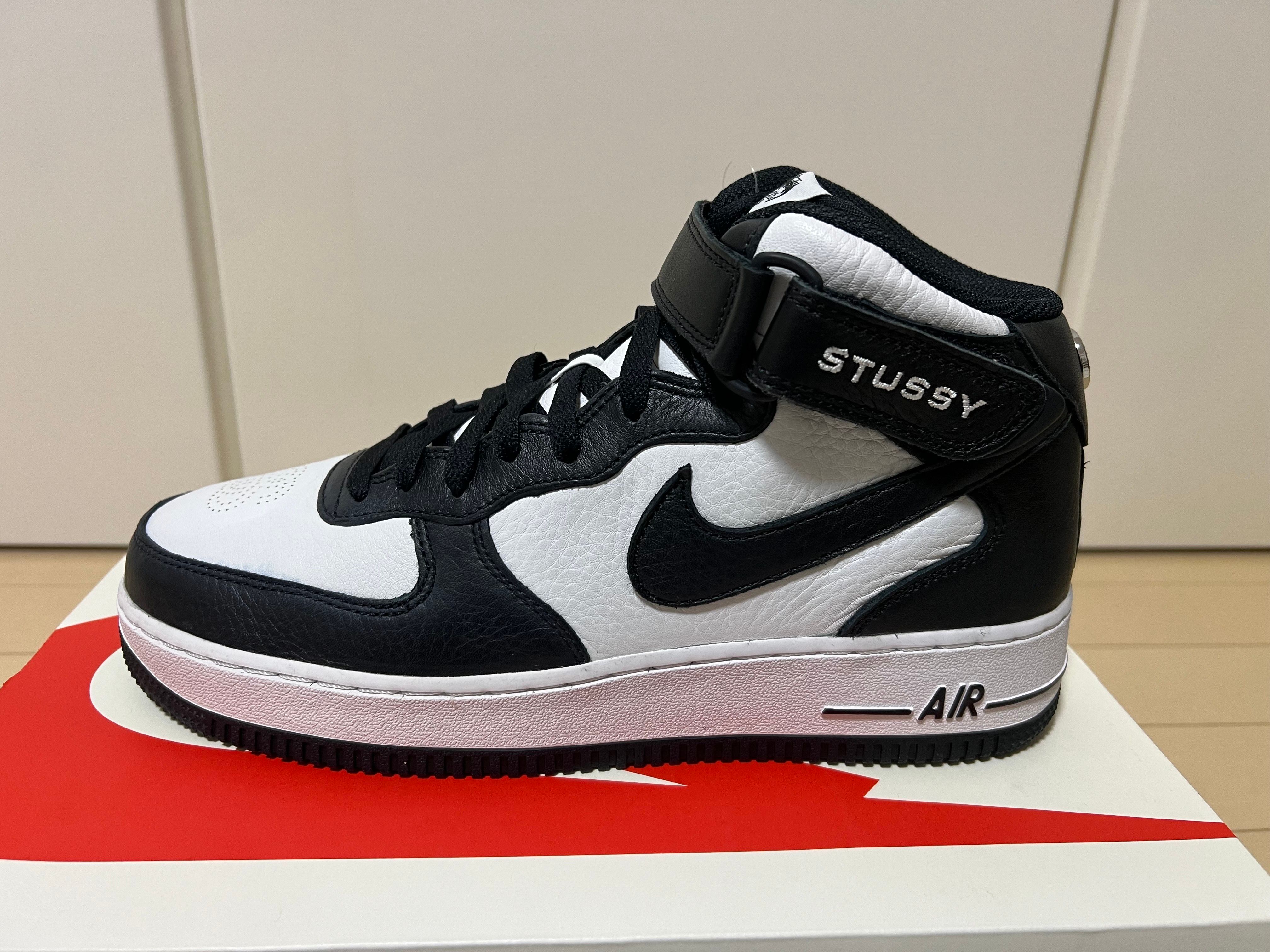 Stussy × Nike Air Force 1 Mid "Black and Light Bone"
