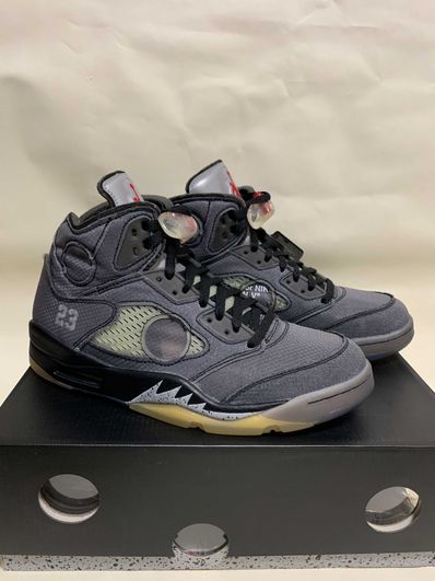 Off-White × Nike Air Jordan 5 "Black/Muslin/Fire Red"