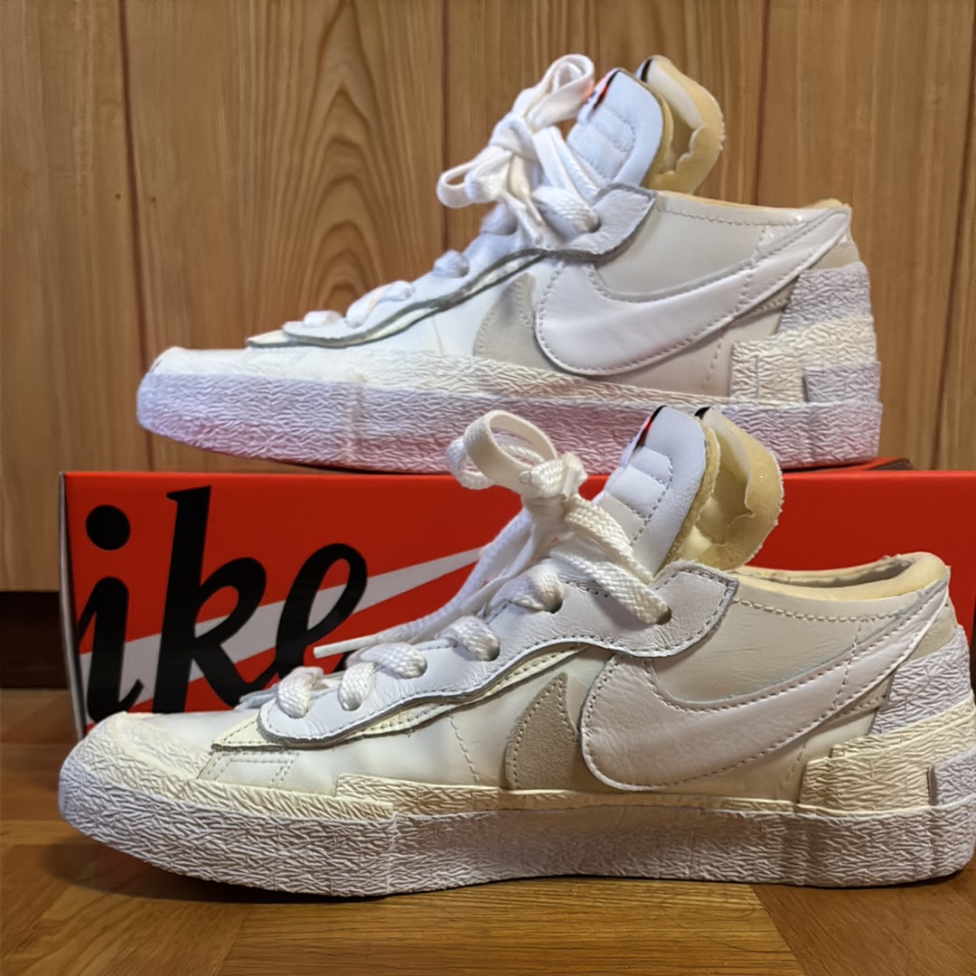 sacai × Nike Blazer Low "White Patent Leather"