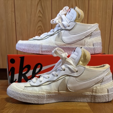 sacai × Nike Blazer Low "White Patent Leather"