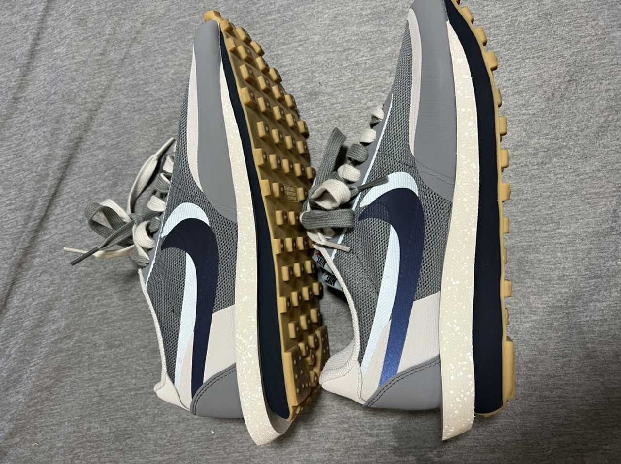 CLOT × Sacai × Nike LD Waffle "Grey Obsidian/Cool Grey"