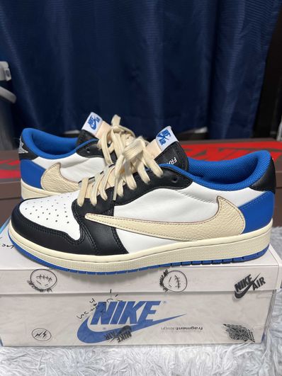 Travis Scott × fragment design × Nike Air Jordan 1 Low OG SP "Military Blue"