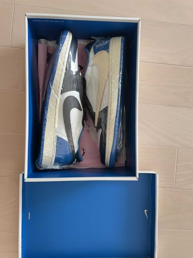 Travis Scott × fragment design × Nike Air Jordan 1 Low OG SP "Military Blue"