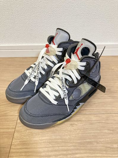 Off-White × Nike Air Jordan 5 "Black/Muslin/Fire Red"