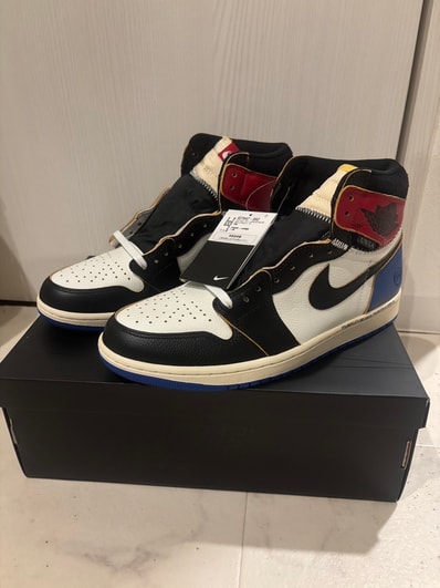 fragment design × UNION × Nike Air Jordan 1 High OG "Black/Varsity Red"