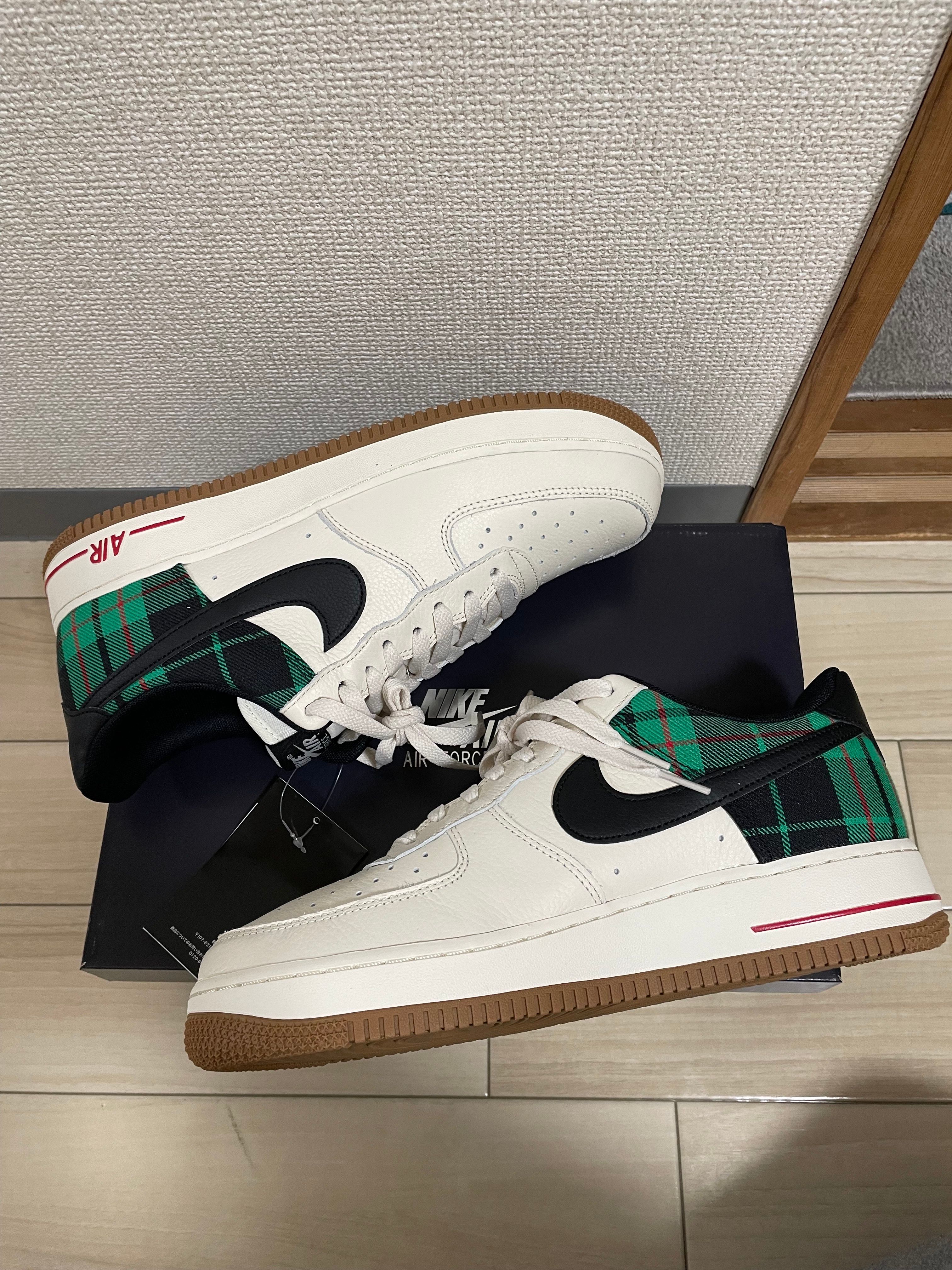 Nike Air Force 1 Low Plaid "Pale Ivory/Black/Stadium Green"