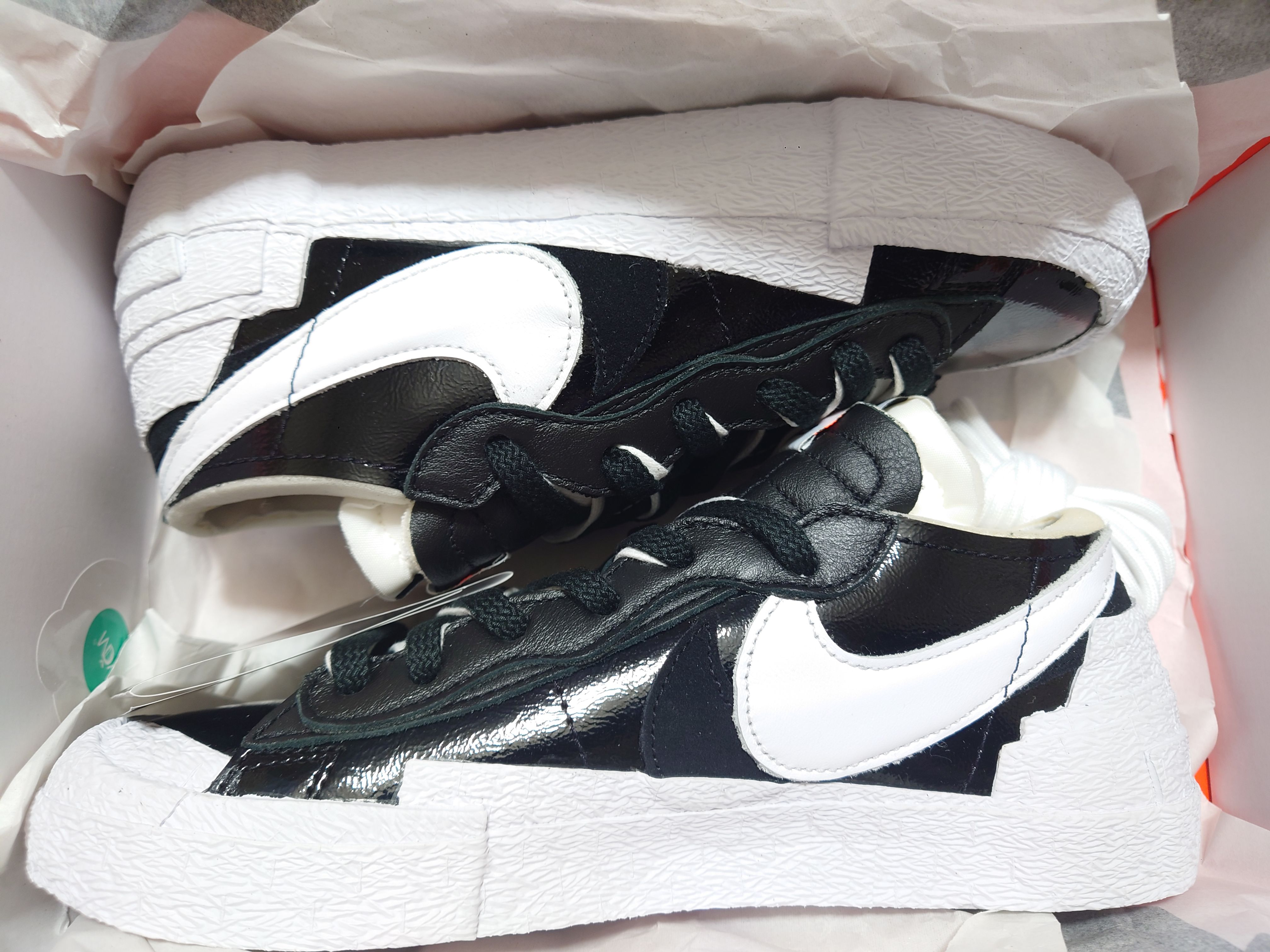 sacai × Nike Blazer Low "Black Patent Leather"