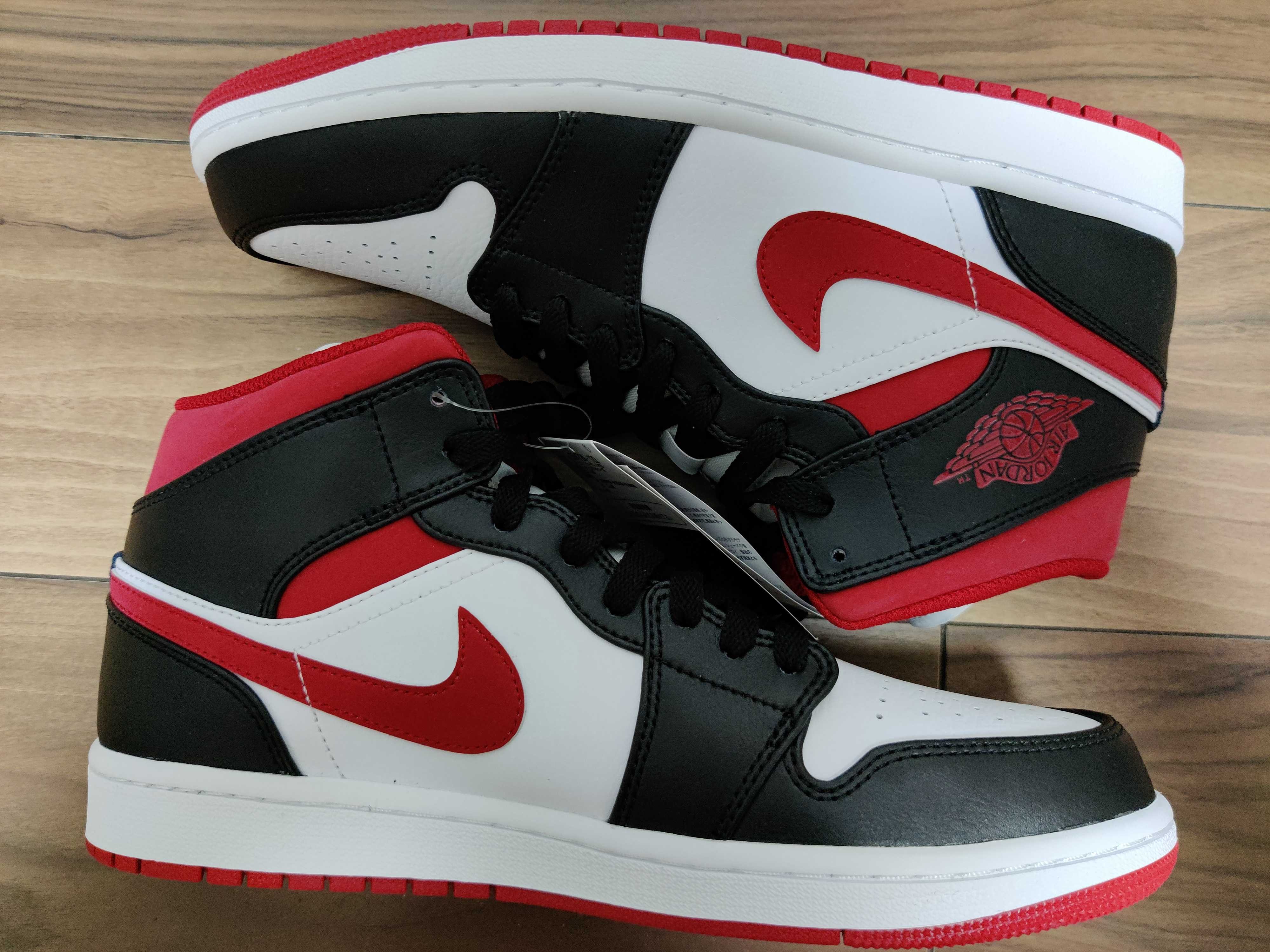 Nike Air Jordan 1 Mid "White/Gym Red Black"