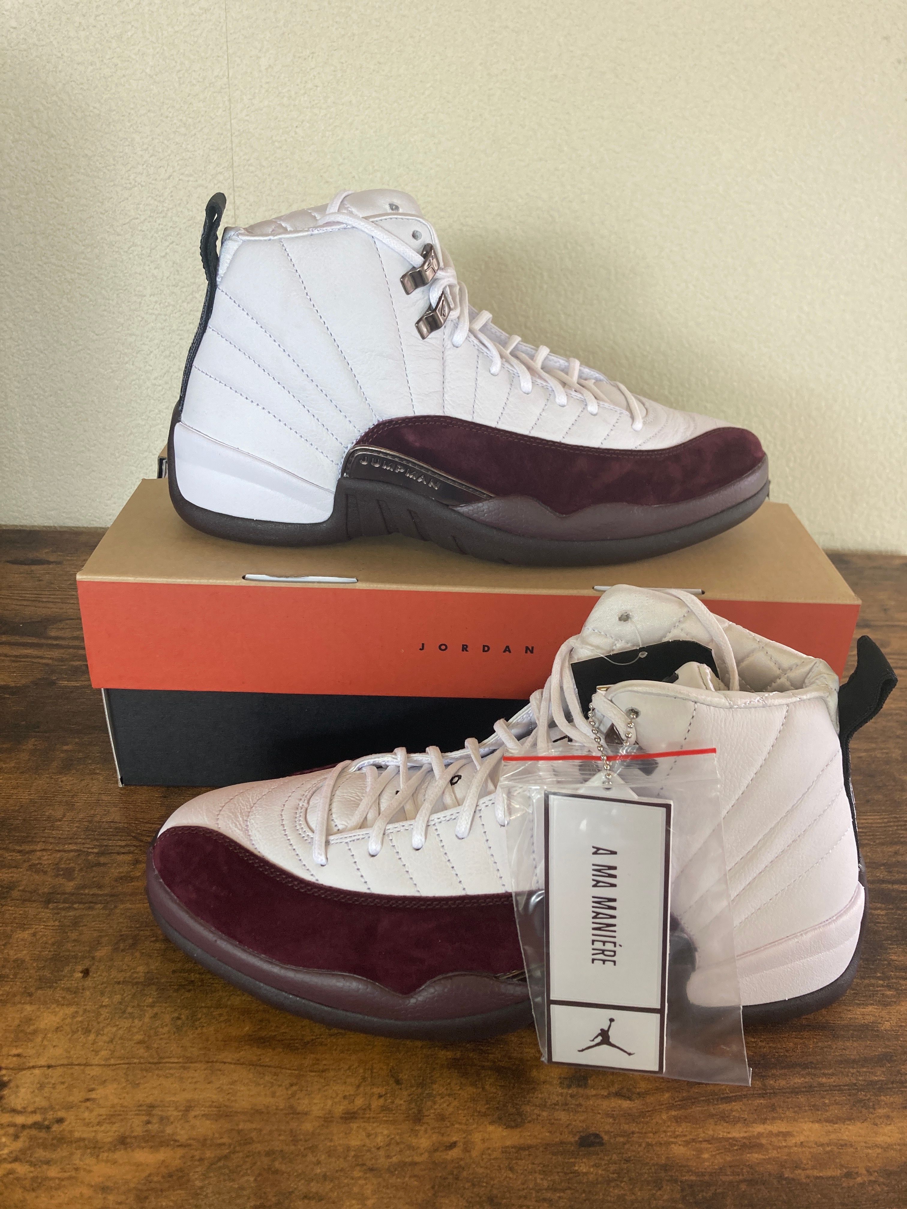 A Ma Maniere × Nike Women's Air Jordan 12 "White and Burgundy Crush"