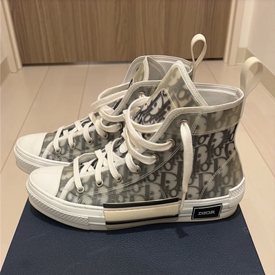 Dior B23 High Top Sneaker Dior Oblique Canvas "Clear"
