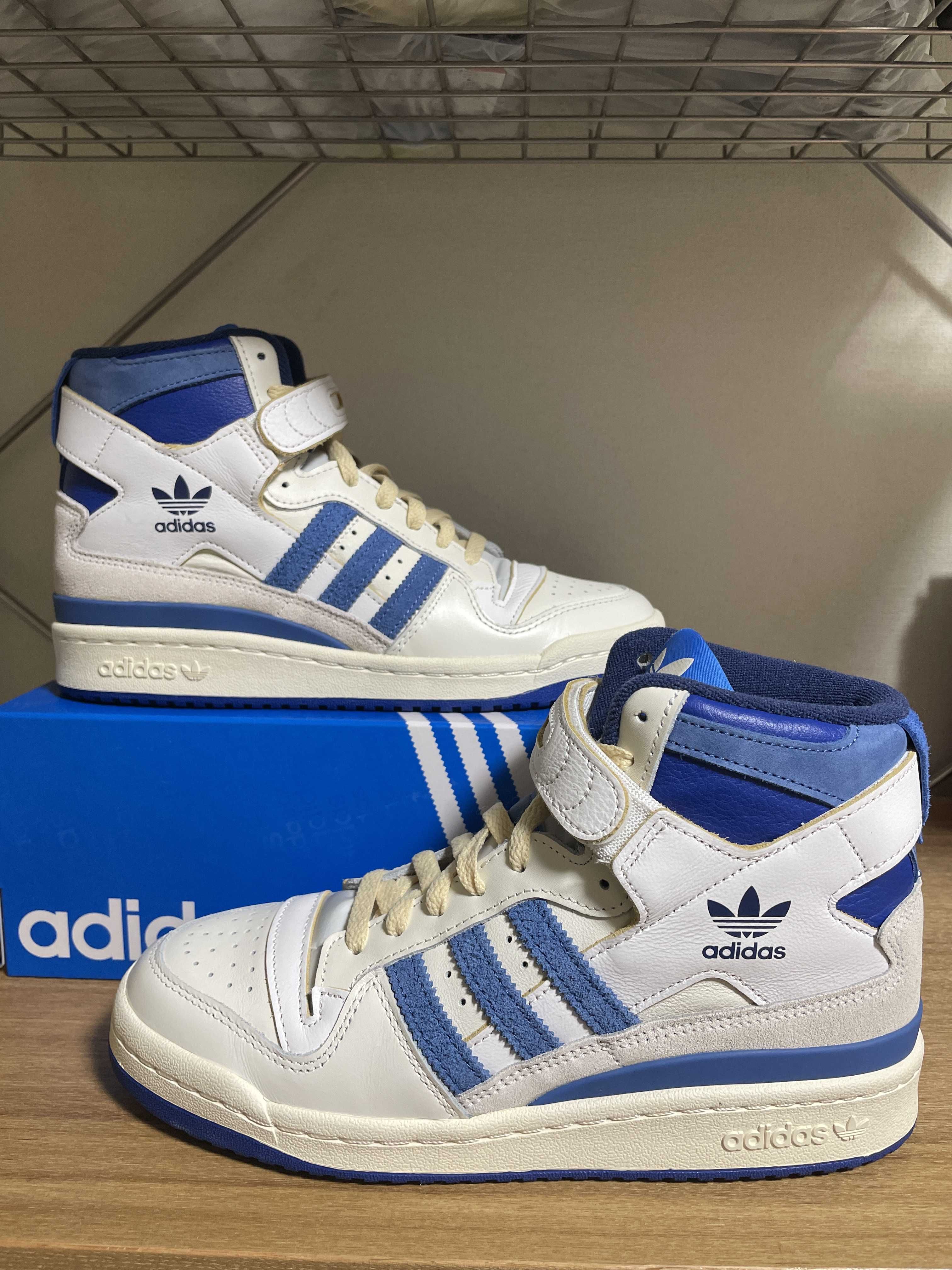 adidas Forum 84 High Blue Thread "Off White-Bright Blue/Footwear White"