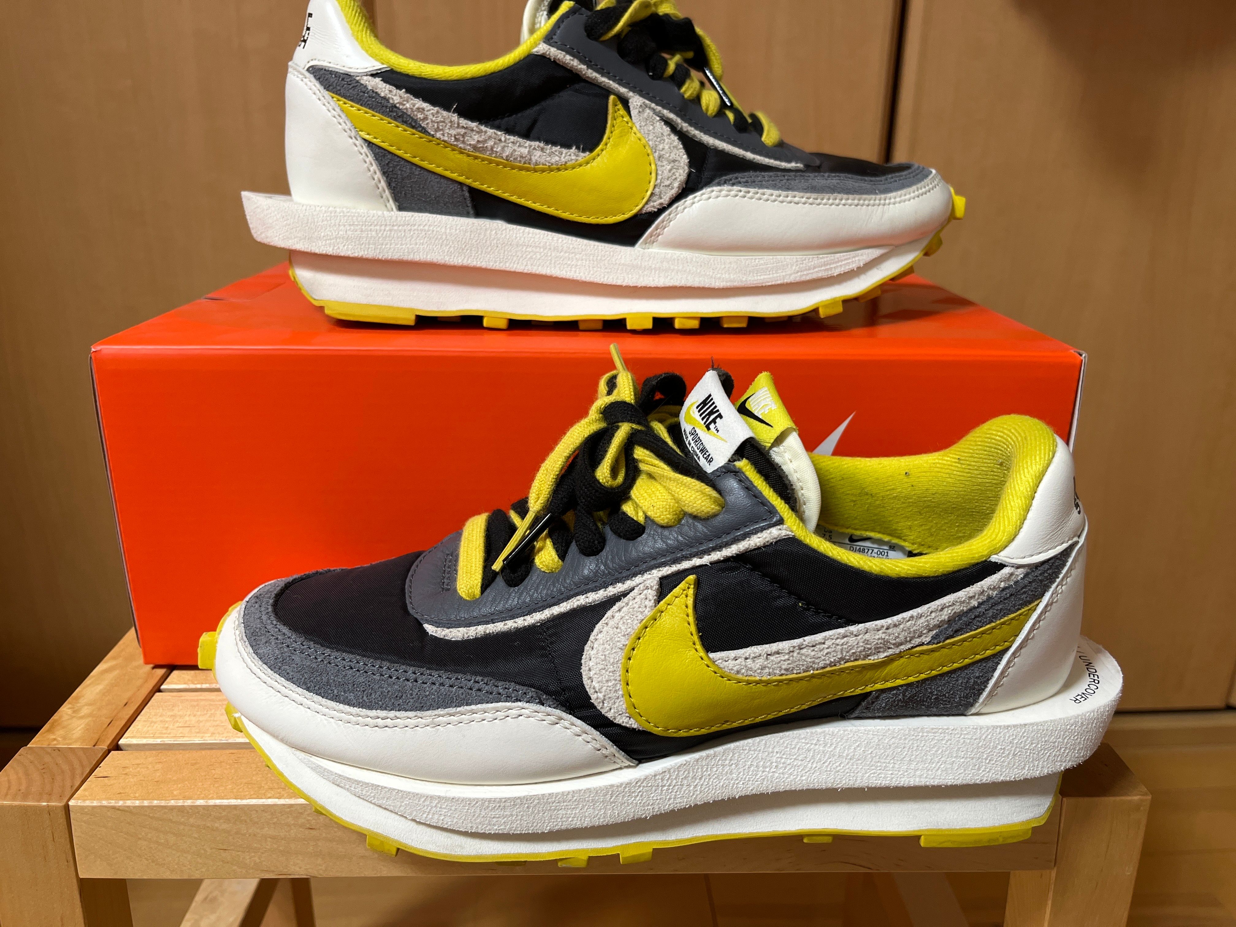 UNDERCOVER × sacai × Nike LD Waffle "Black/Sail-Dark Grey-Bright Citron"