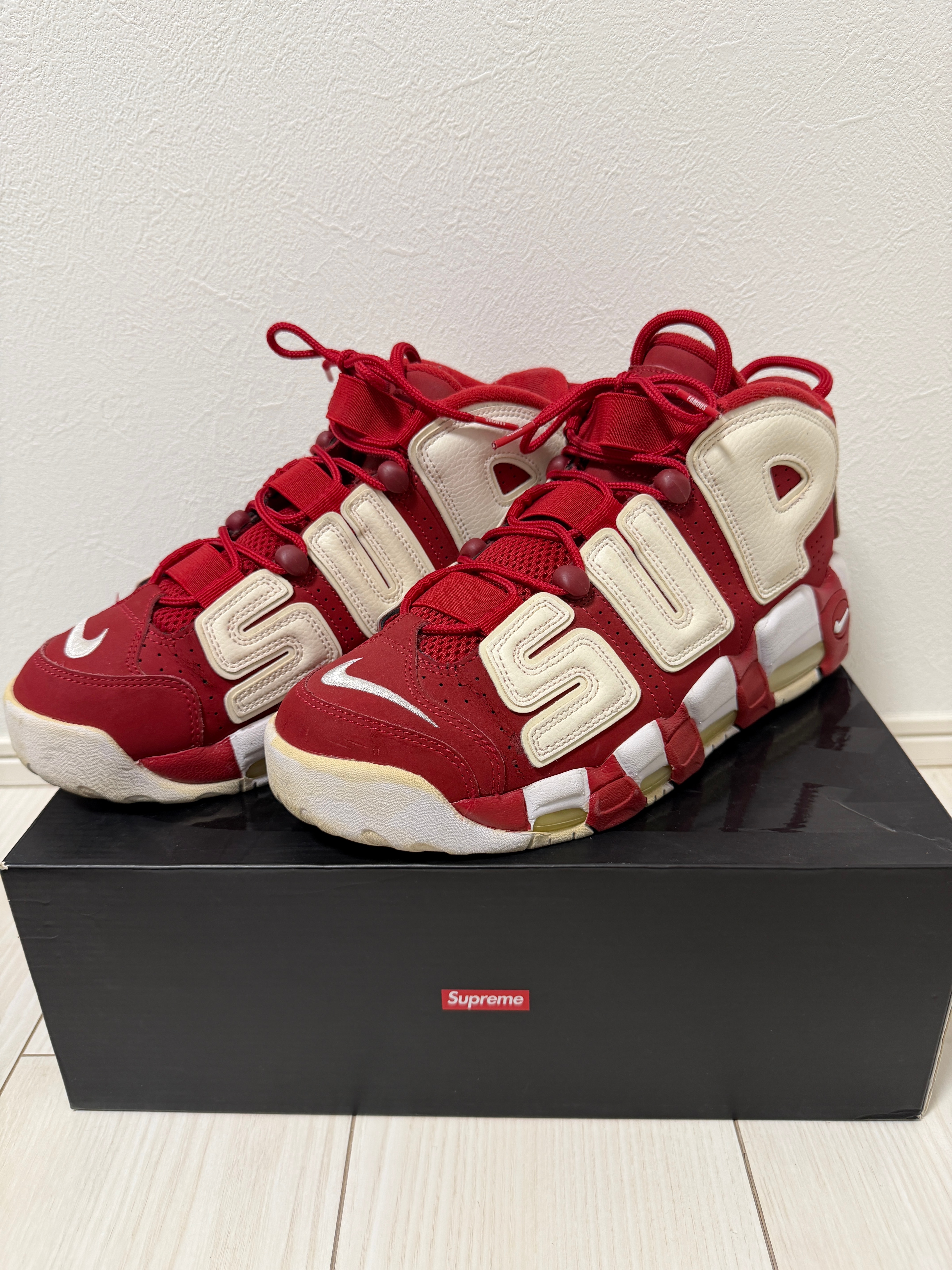 Supreme × Nike Air More Uptempo "White/Red"