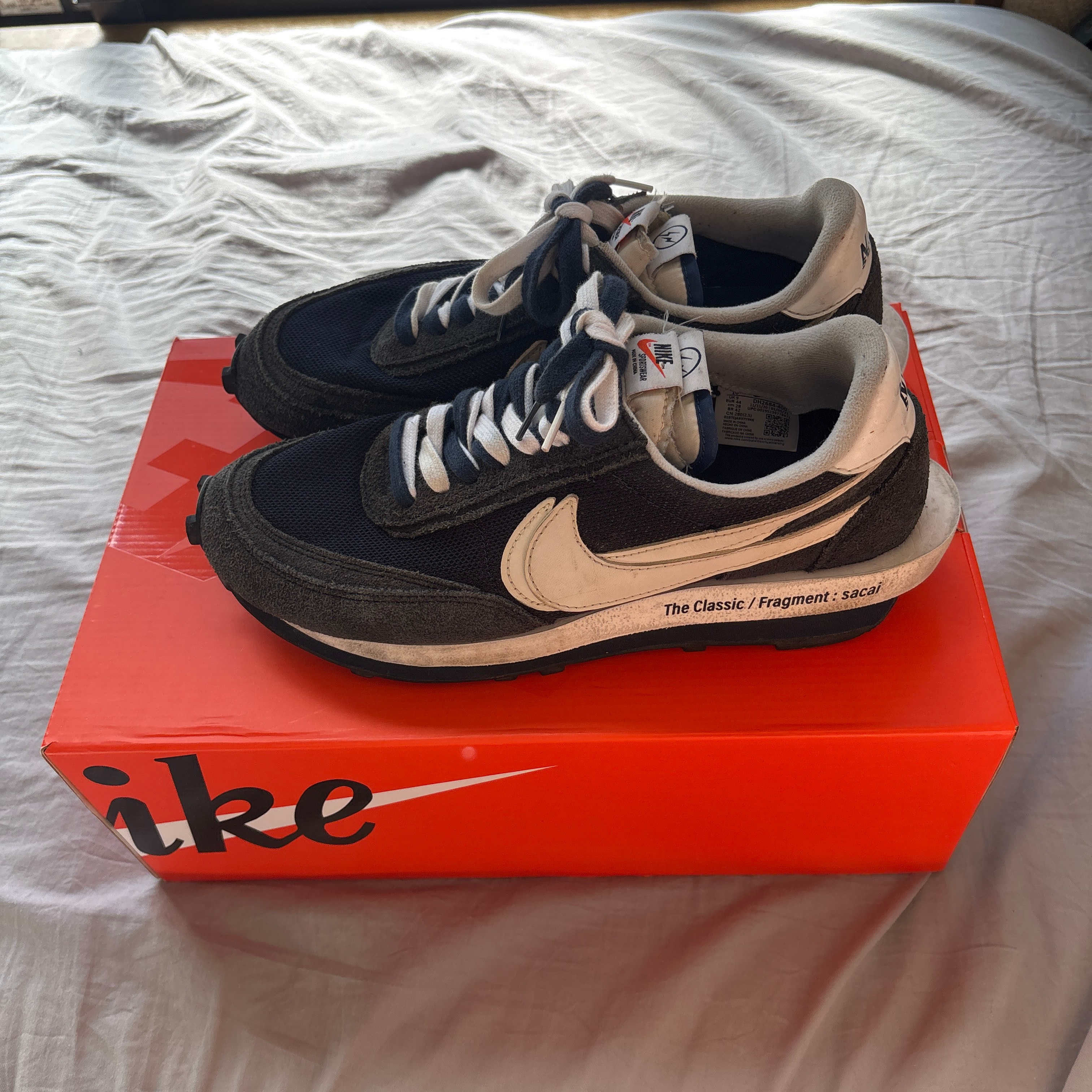 fragment design × sacai × Nike LD Waffle "Blackended Blue"