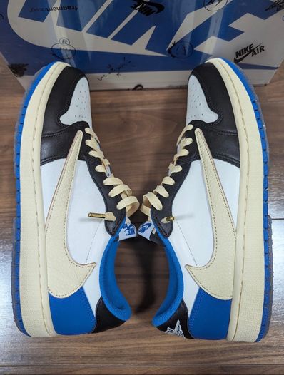 Travis Scott × fragment design × Nike Air Jordan 1 Low OG SP "Military Blue"