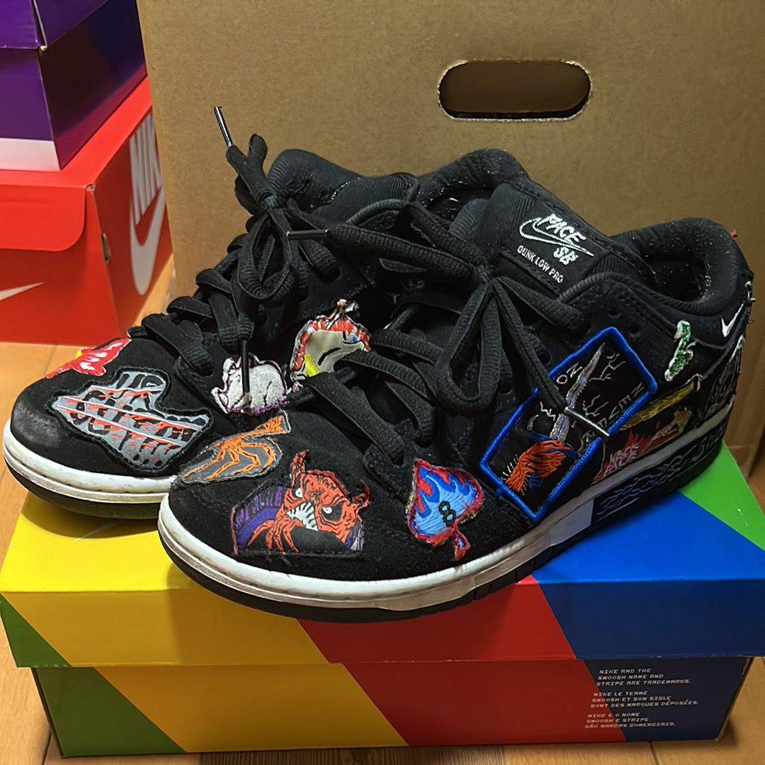 Neck face × Nike SB Dunk Low "Black/White/Multi Color"
