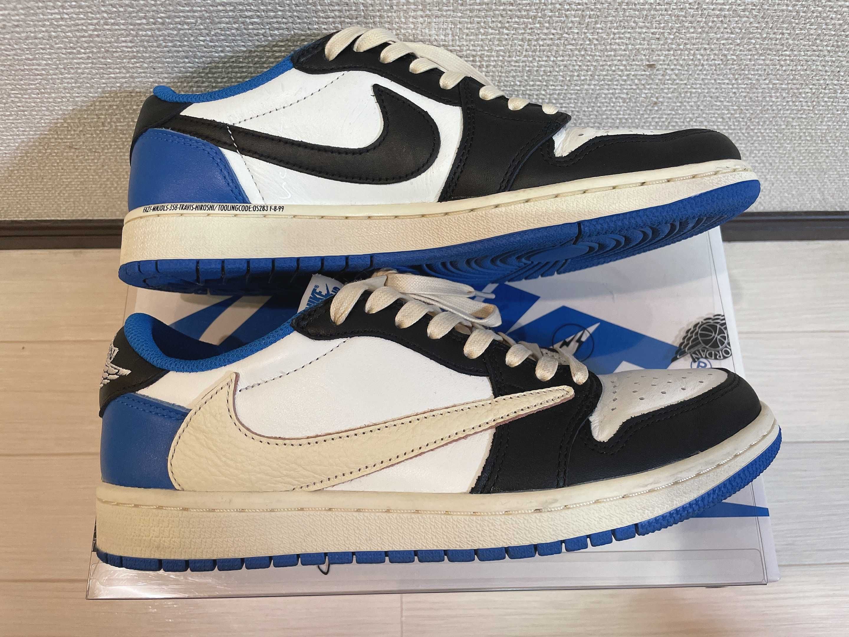 Travis Scott × fragment design × Nike Air Jordan 1 Low OG SP "Military Blue"