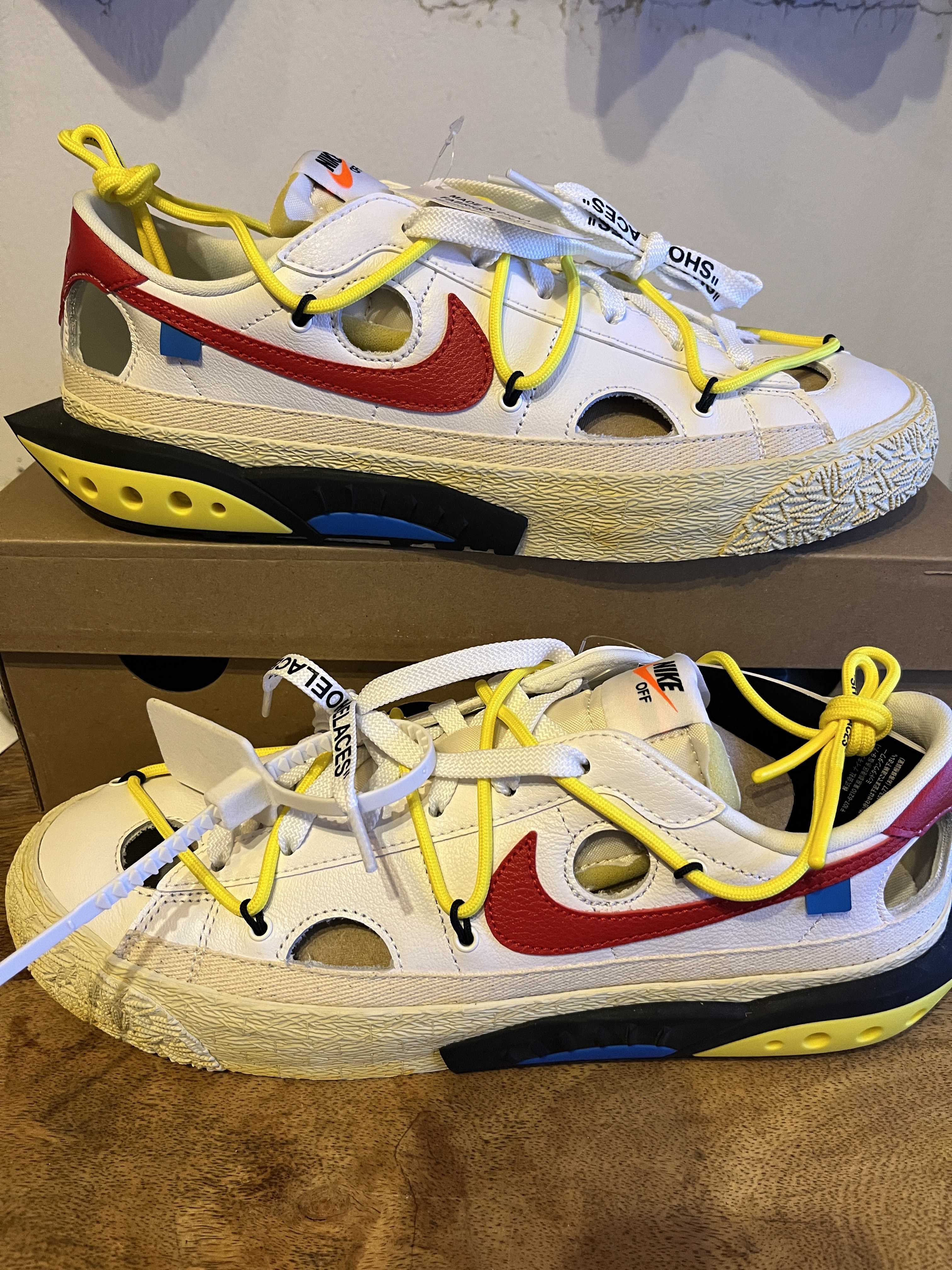 Off-White × Nike Blazer Low "White and University Red"