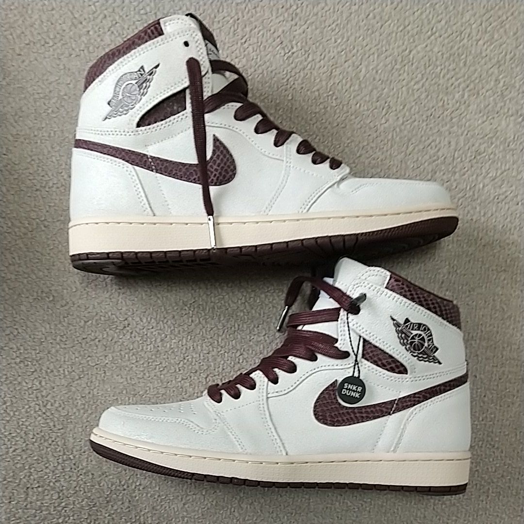 A Ma Maniere × Nike Air Jordan 1 Retro High OG "Sail and Burgundy"