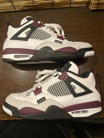 Paris Saint Germain ×Nike Air Jordan 4 Retro "White/Bordeaux/Neutral Gray"