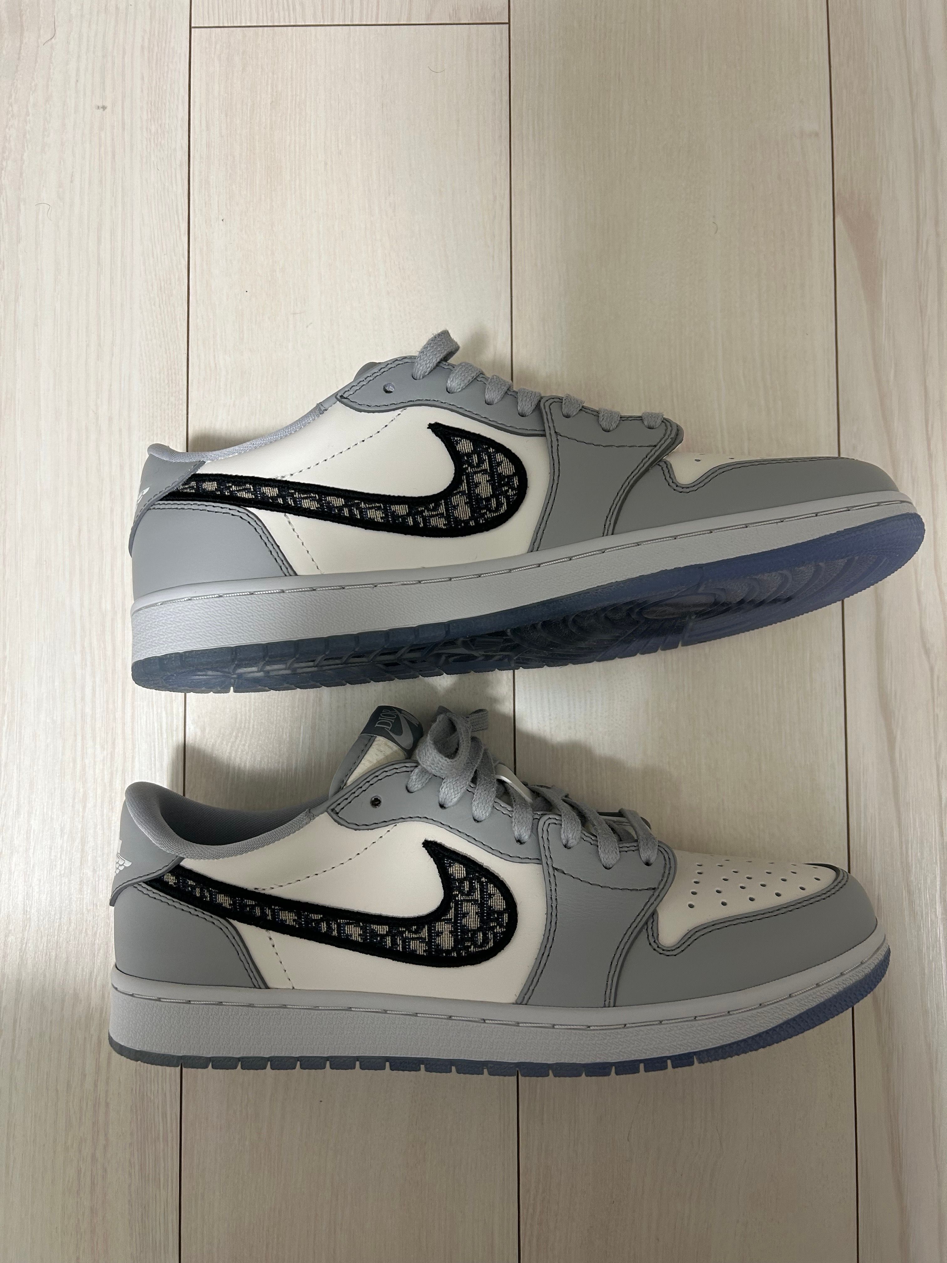 Dior × Nike Air Jordan 1 Low OG "Wolf Grey/Black-Sail-White"