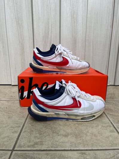 sacai × Nike Zoom Cortez "White and University Red"