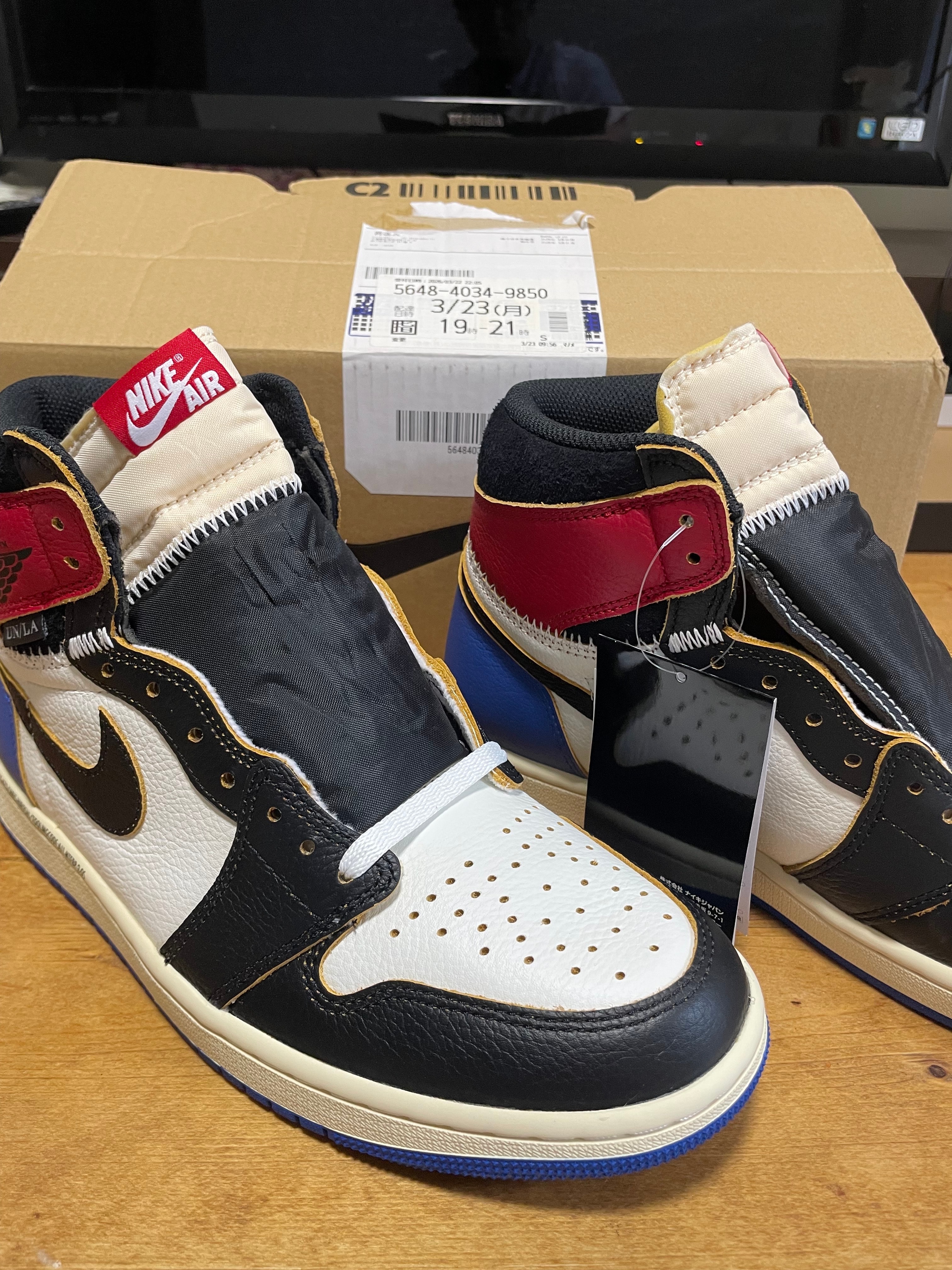 fragment design × UNION × Nike Air Jordan 1 High OG "Black/Varsity Red"