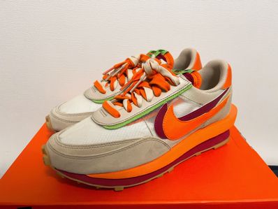 CLOT × Sacai × Nike LD Waffle "Orange Blaze"