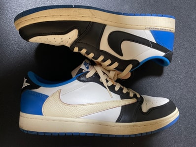 Travis Scott × fragment design × Nike Air Jordan 1 Low OG SP "Military Blue"