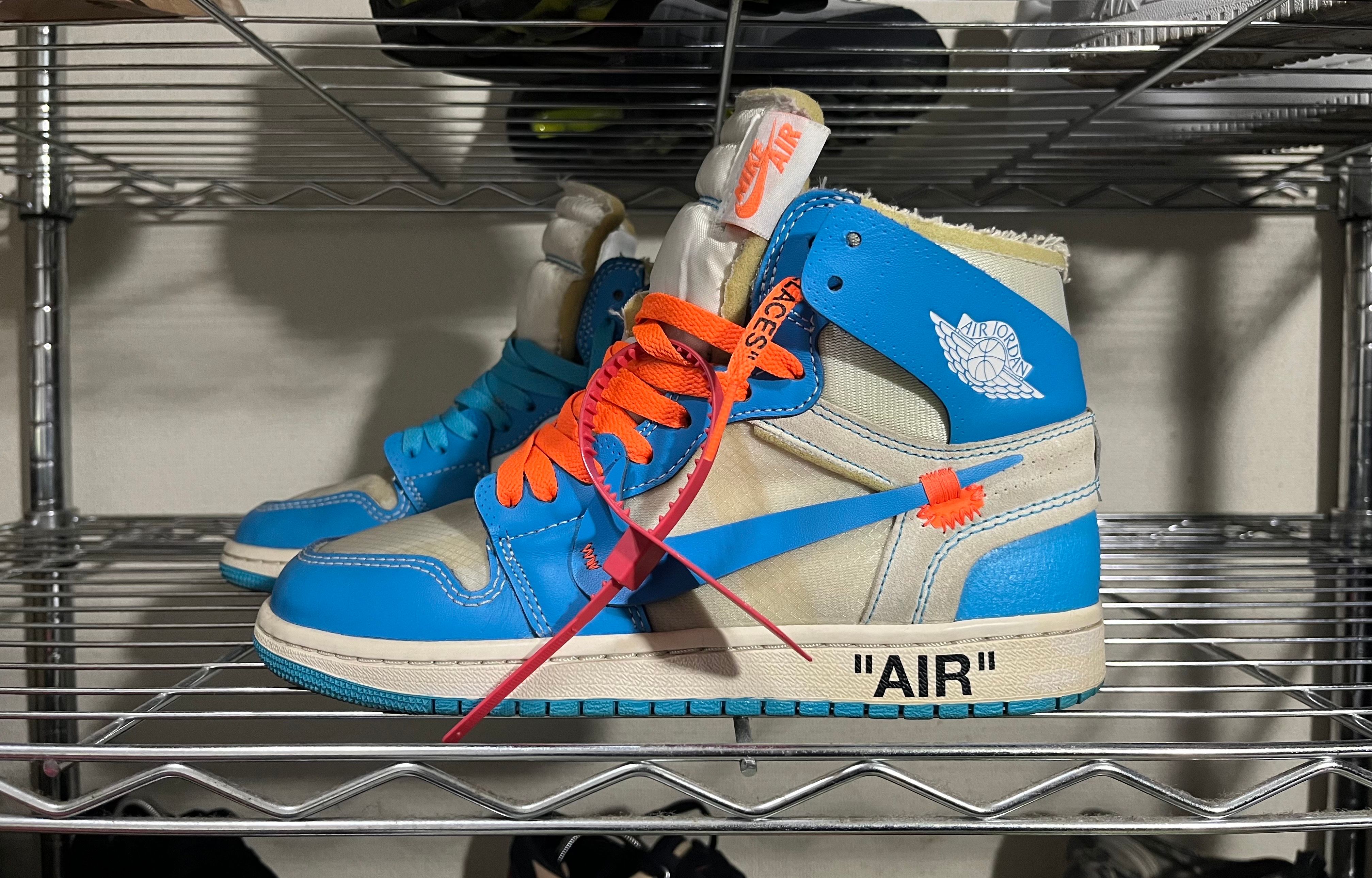 Off-White × Nike Air Jordan 1 High UNC "White/Dark Powder Blue"