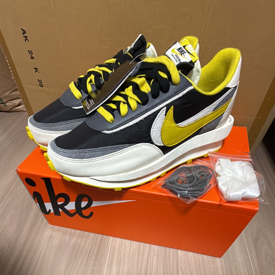 UNDERCOVER × sacai × Nike LD Waffle "Black/Sail-Dark Grey-Bright Citron"