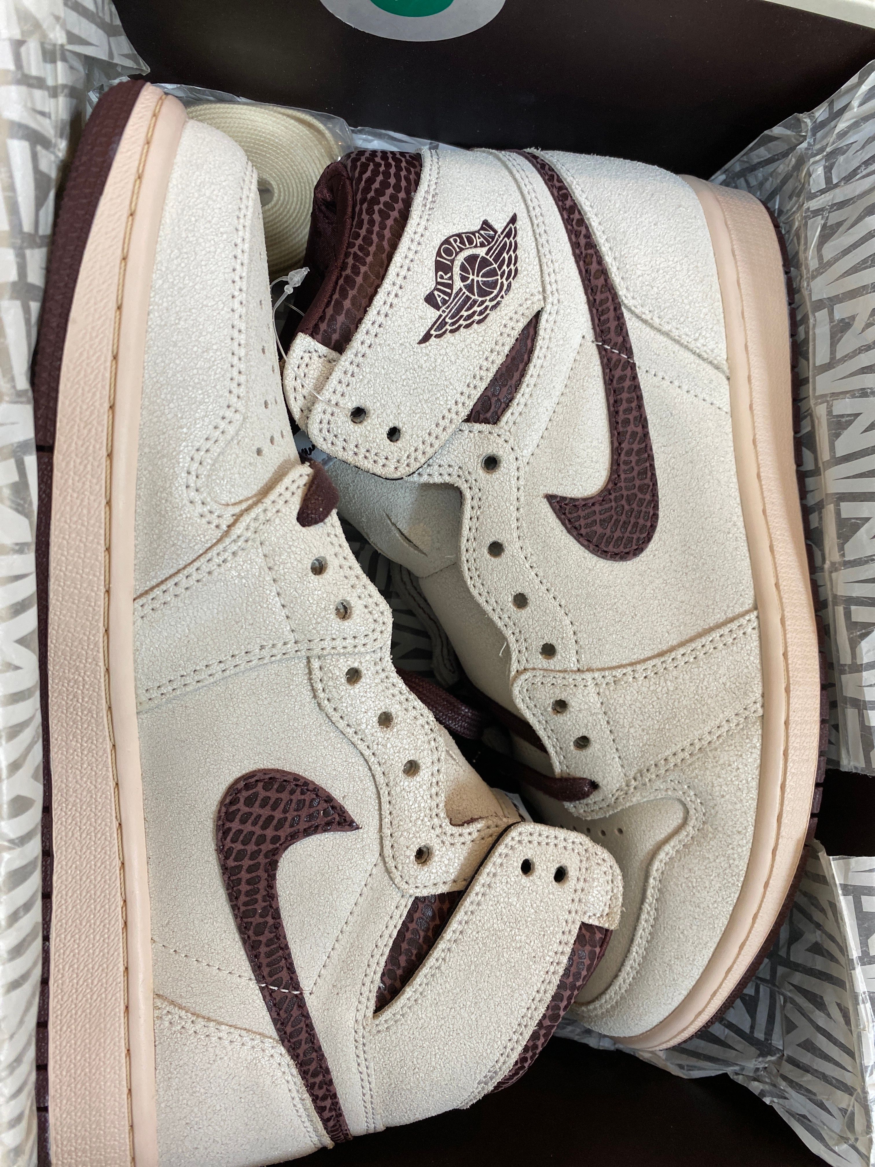 A Ma Maniere × Nike Air Jordan 1 Retro High OG "Sail and Burgundy"