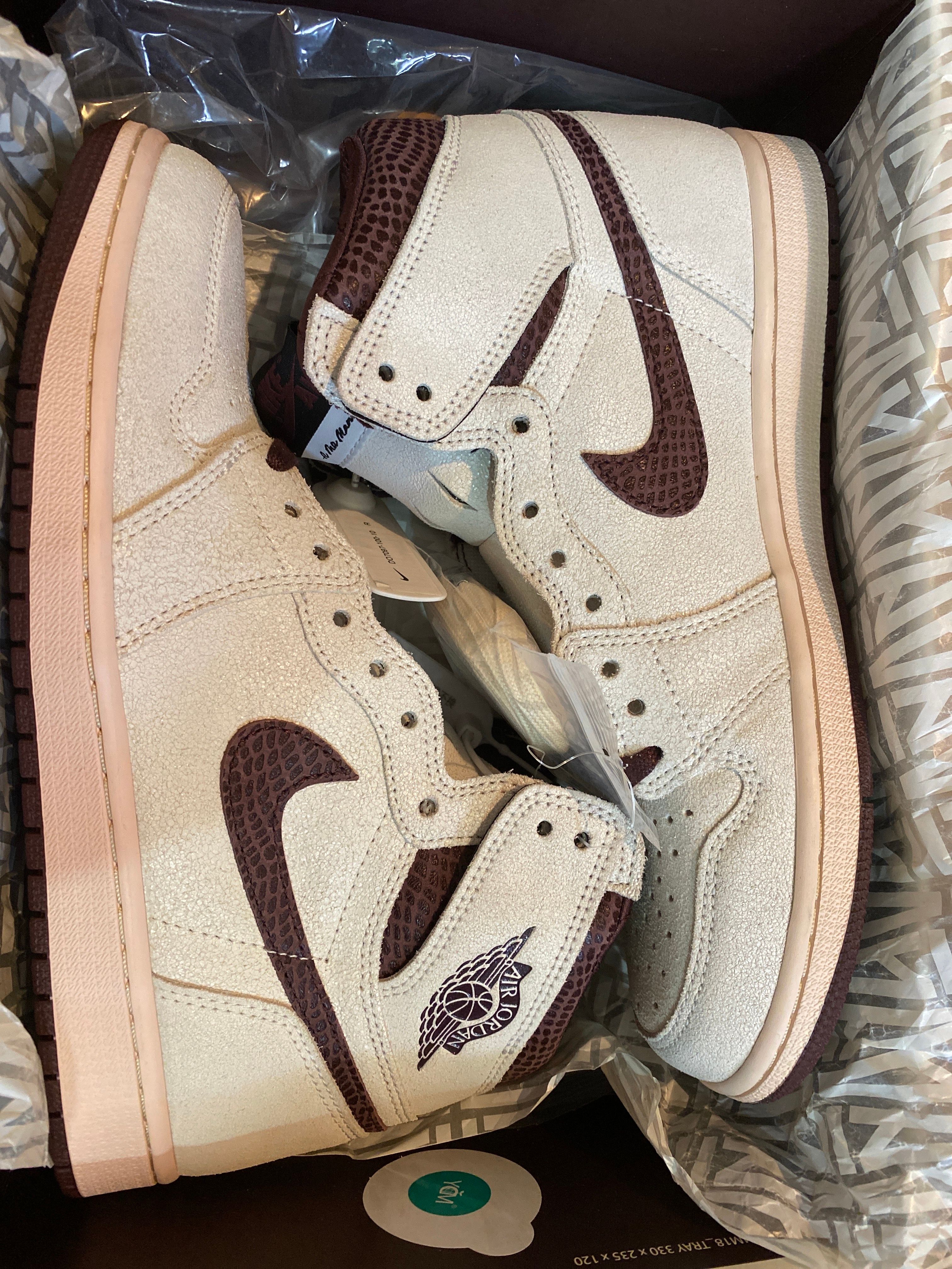 A Ma Maniere × Nike Air Jordan 1 Retro High OG "Sail and Burgundy"